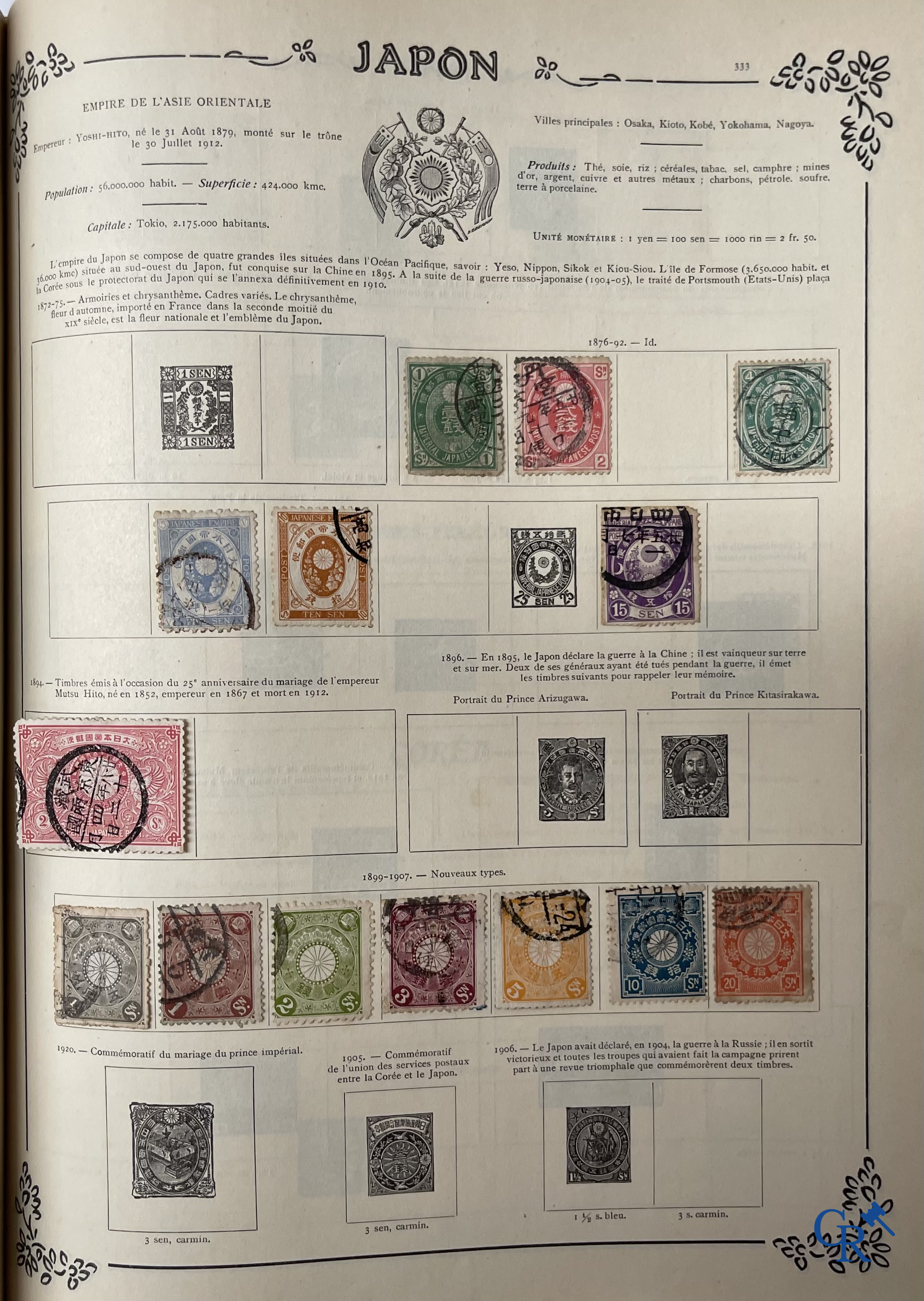 Filatelie. Yvert & Tellier. Album Historique & Géographique de Timbres-Poste des cinq Parties du Monde. 9ème Edition.