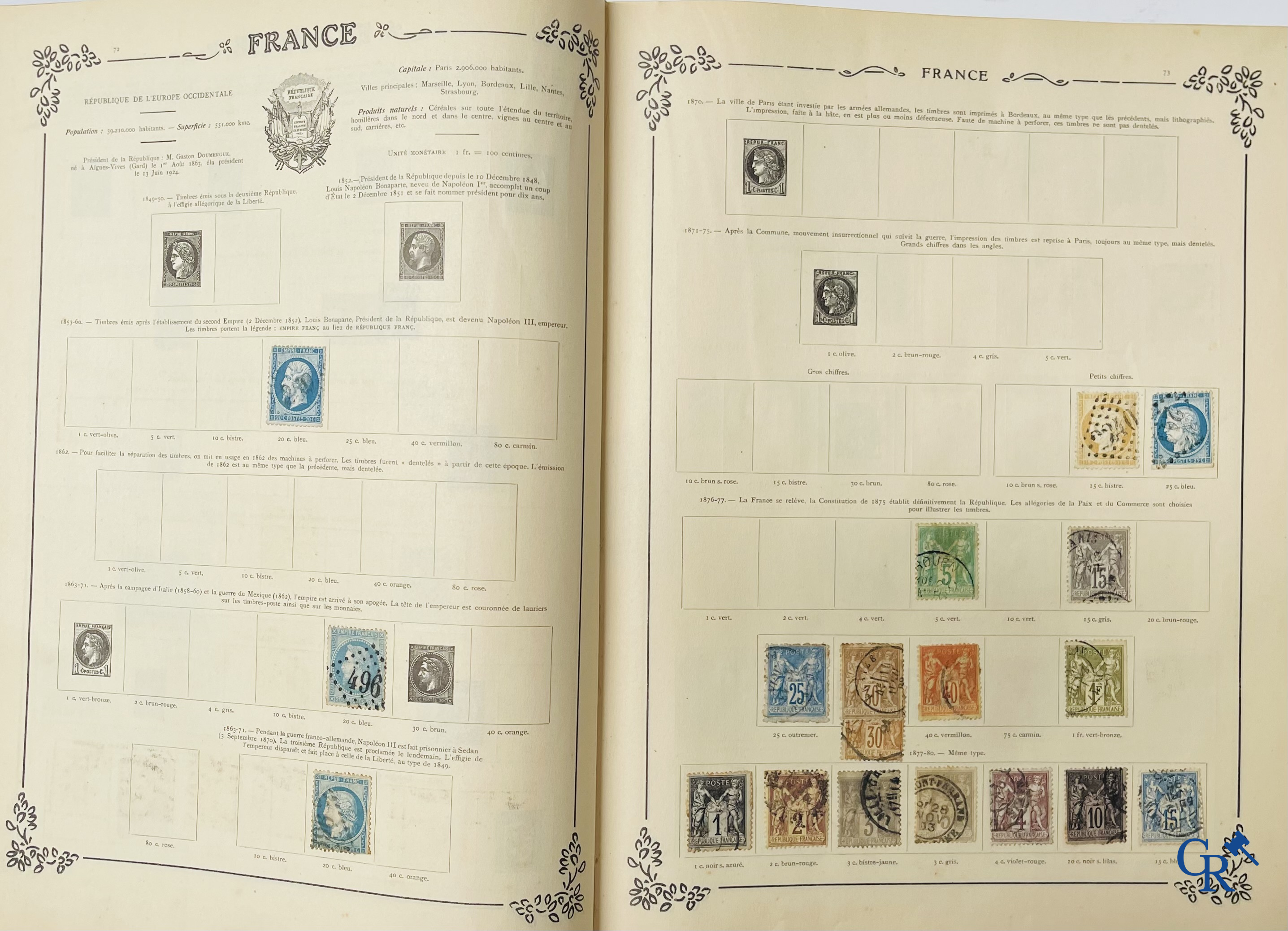 Filatelie. Yvert & Tellier. Album Historique & Géographique de Timbres-Poste des cinq Parties du Monde. 9ème Edition.