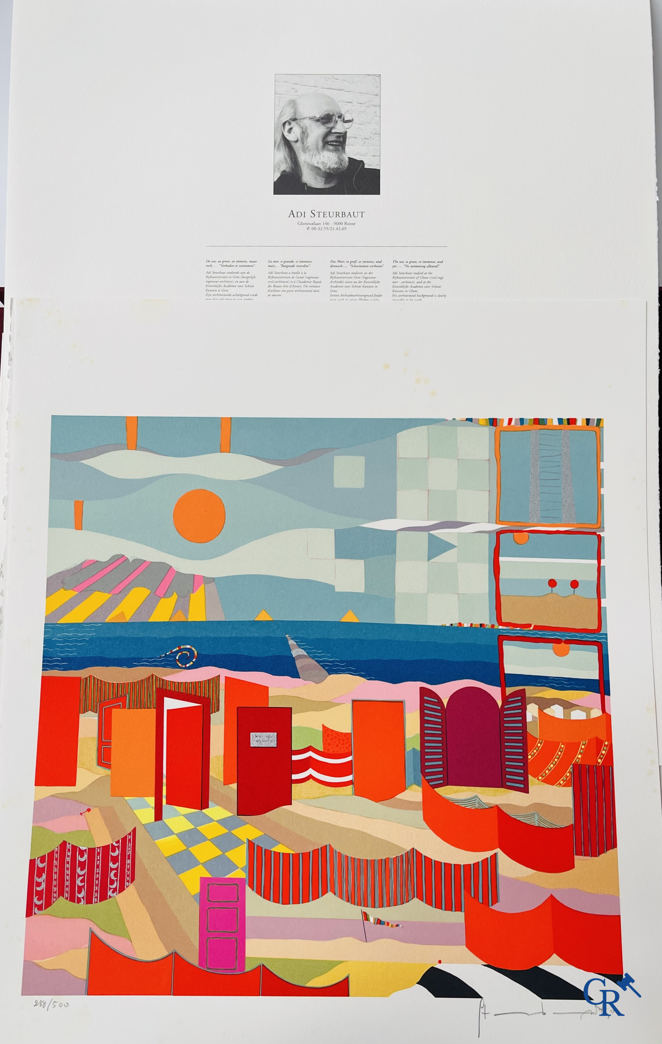 Flemish Art. Portfolio in canvas doos met 10 lithografieën. Getekend en genummerd 238/500.