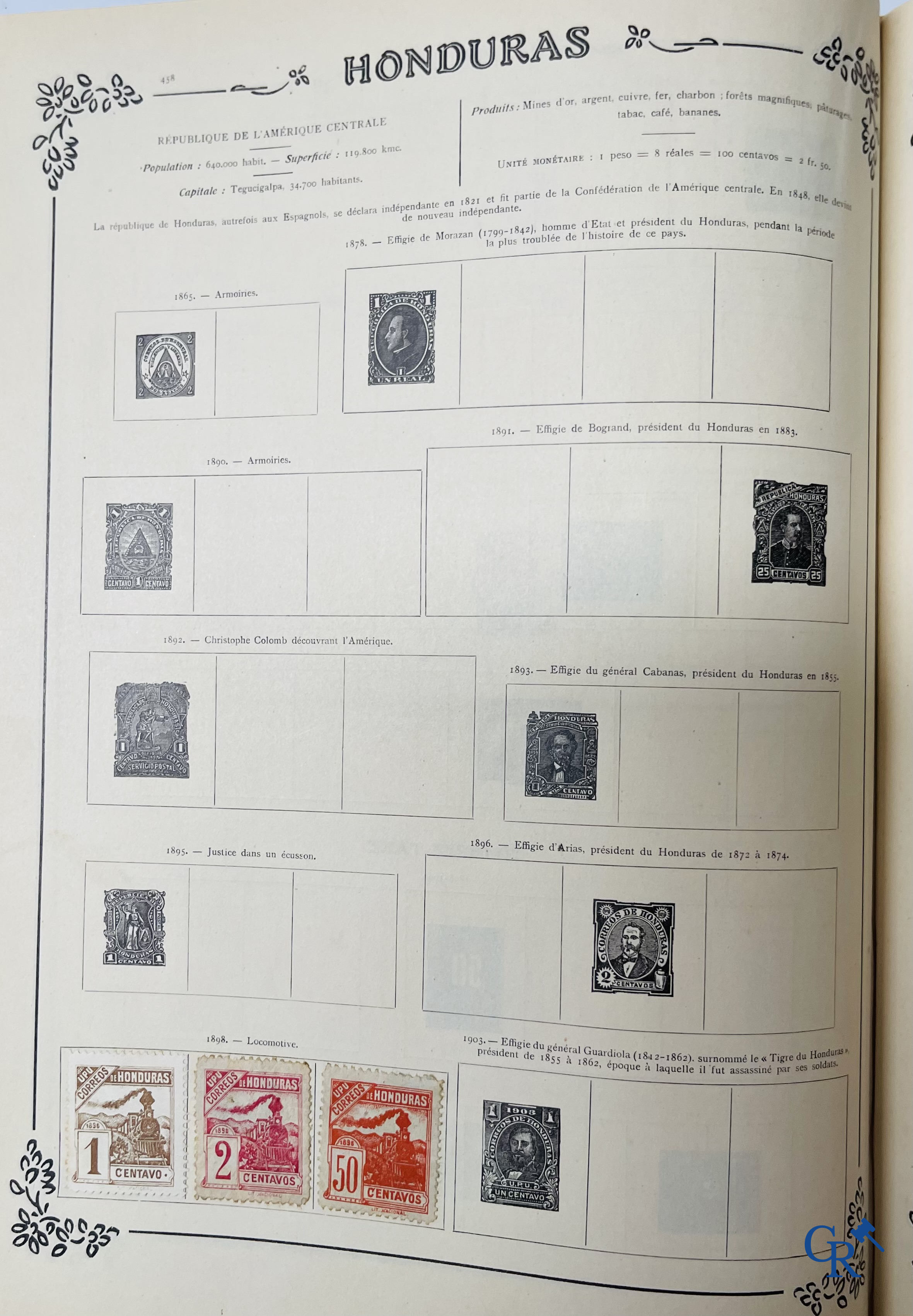 Filatelie. Yvert & Tellier. Album Historique & Géographique de Timbres-Poste des cinq Parties du Monde. 9ème Edition.