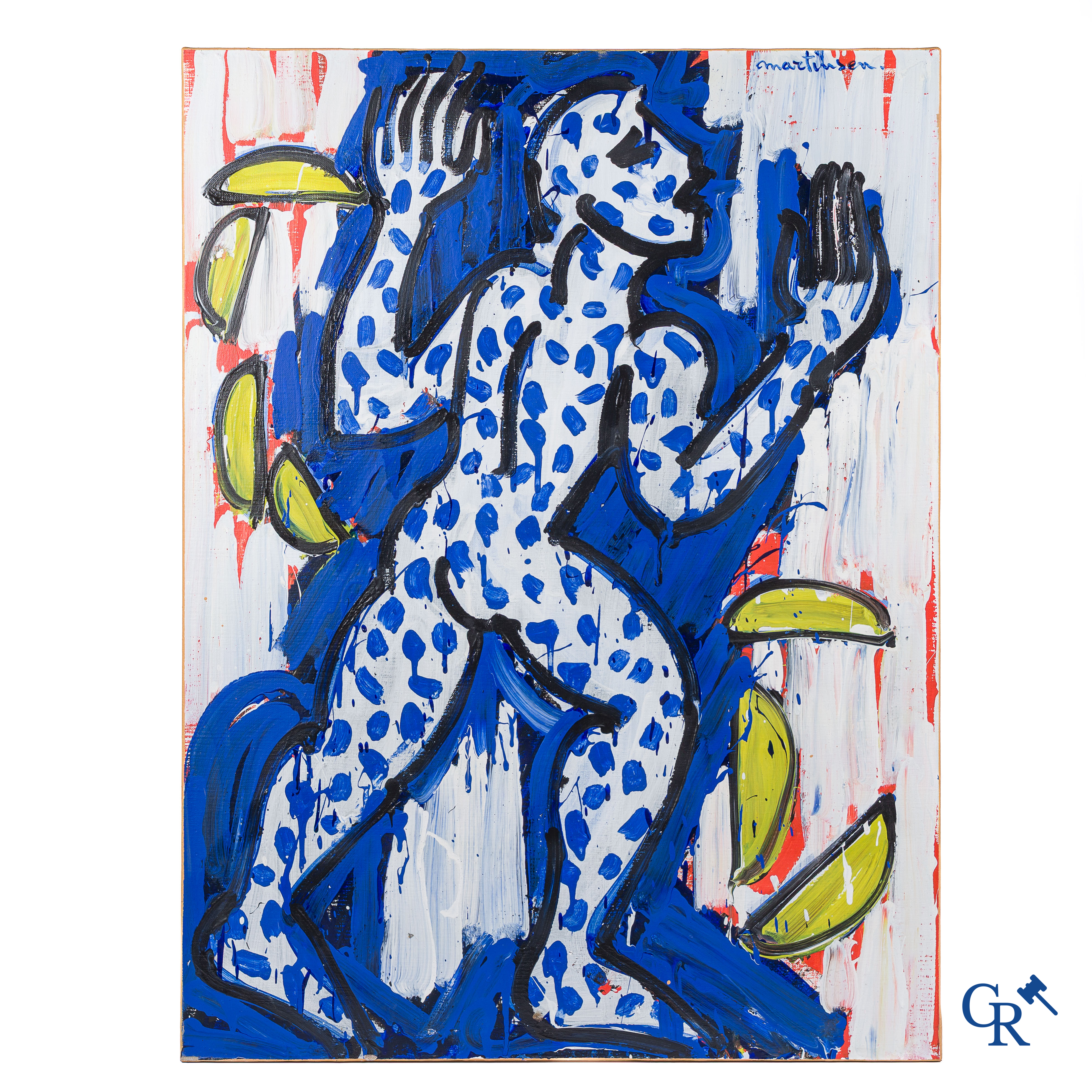 Luc Martinsen (1951) (*) Zonder titel. 2 schilderijen, acrylverf op doek. Gesigneerd.