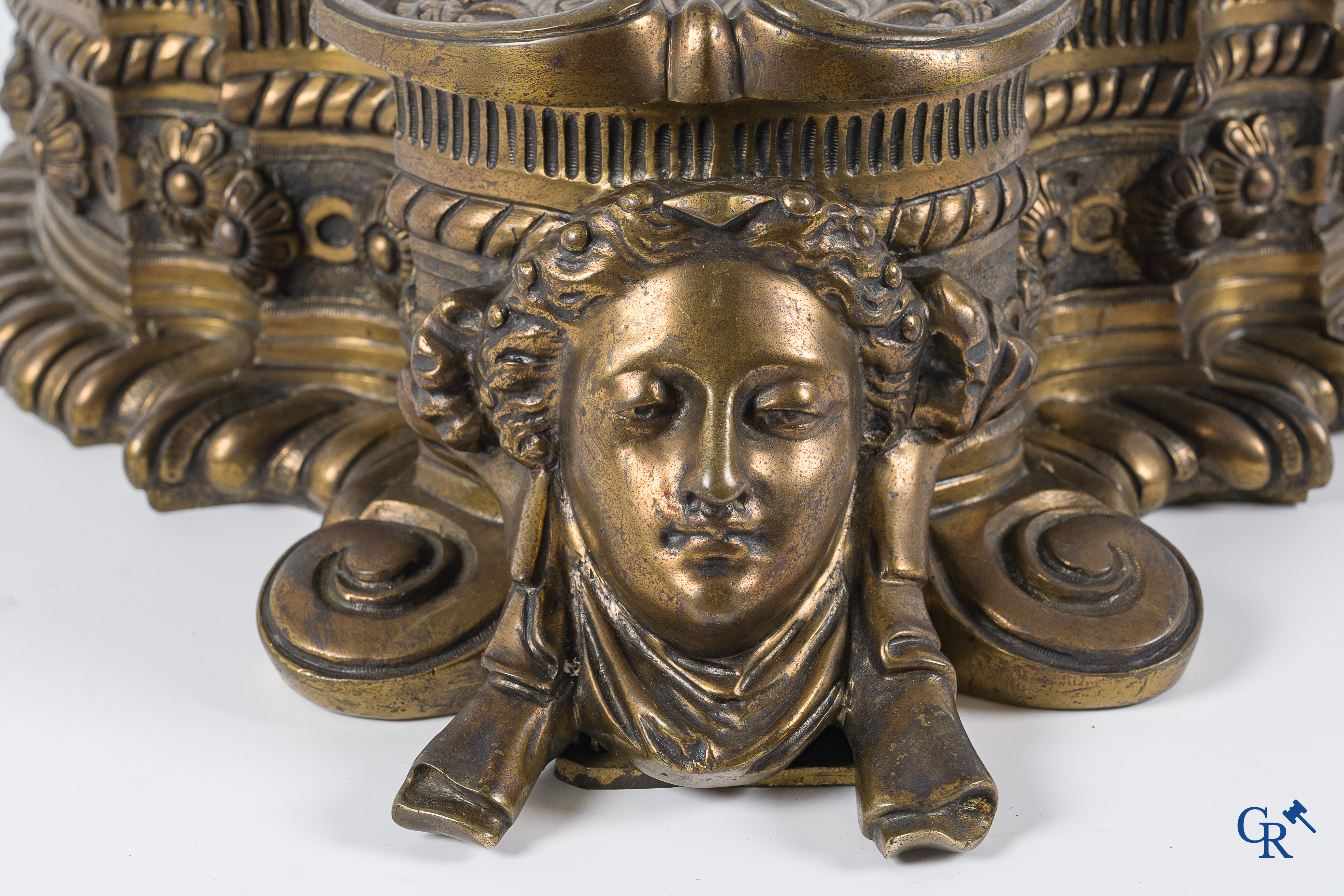 Lerolle Frères à Paris. Large bronze wall cartel depicting Chronos. Napoleon III period.