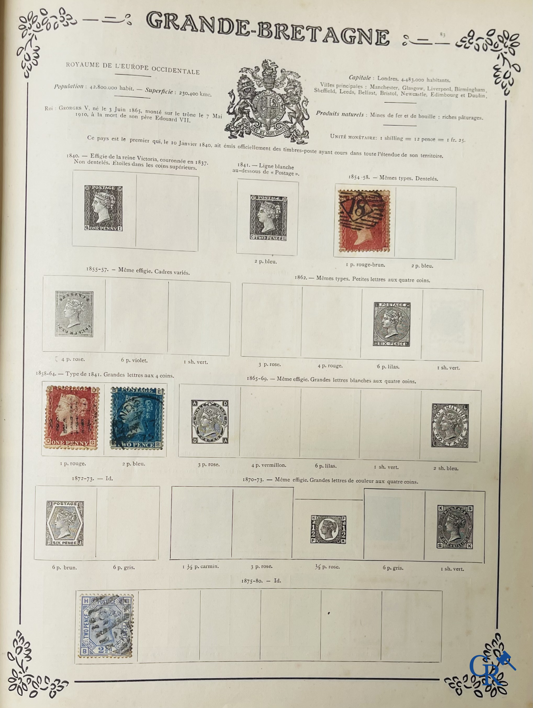 Filatelie. Yvert & Tellier. Album Historique & Géographique de Timbres-Poste des cinq Parties du Monde. 9ème Edition.