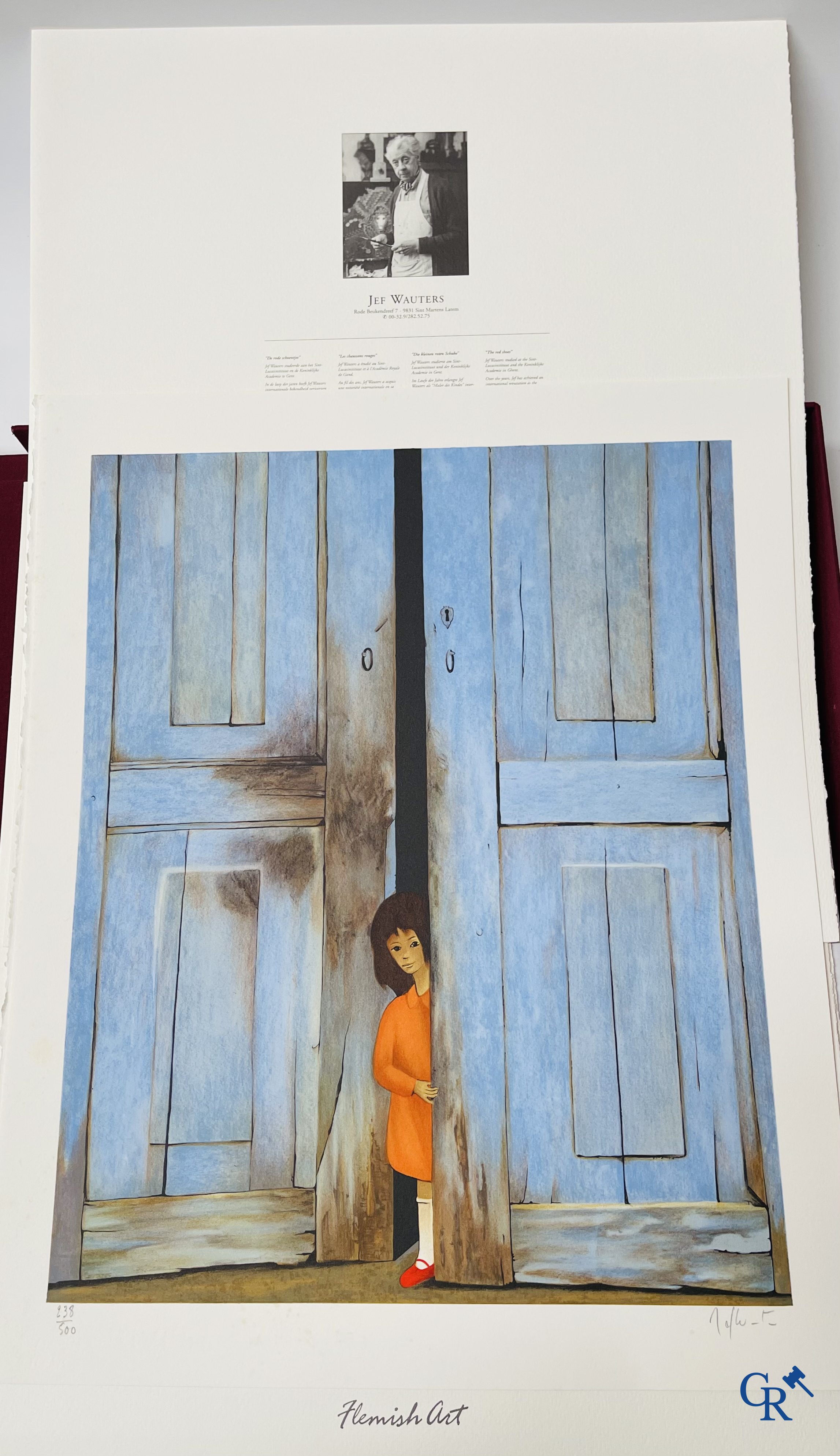 Flemish Art. Portfolio in canvas doos met 10 lithografieën. Getekend en genummerd 238/500.
