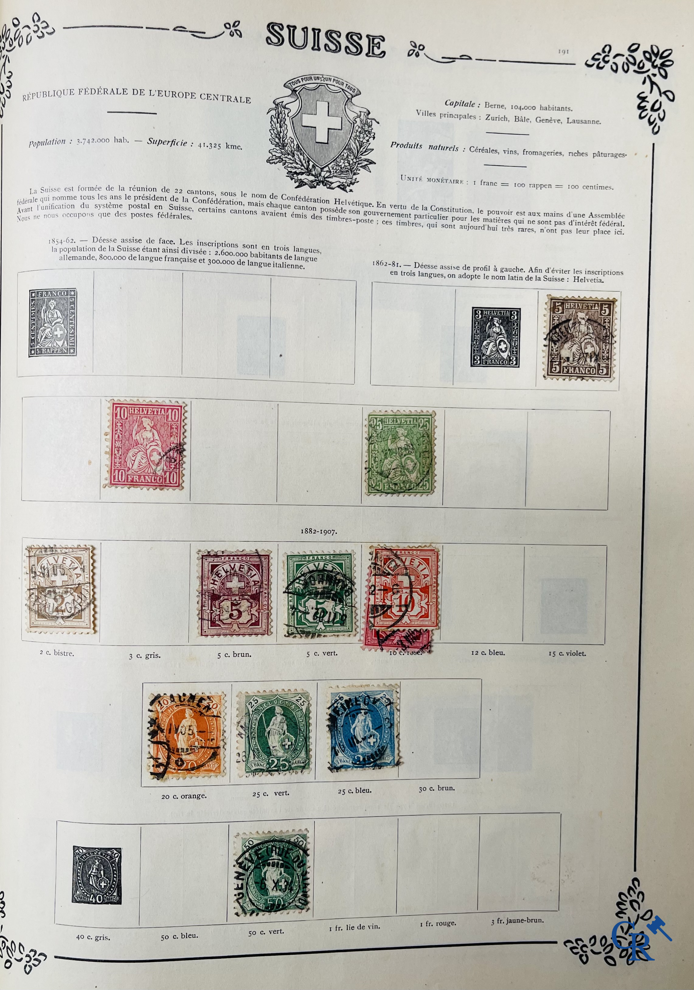 Filatelie. Yvert & Tellier. Album Historique & Géographique de Timbres-Poste des cinq Parties du Monde. 9ème Edition.