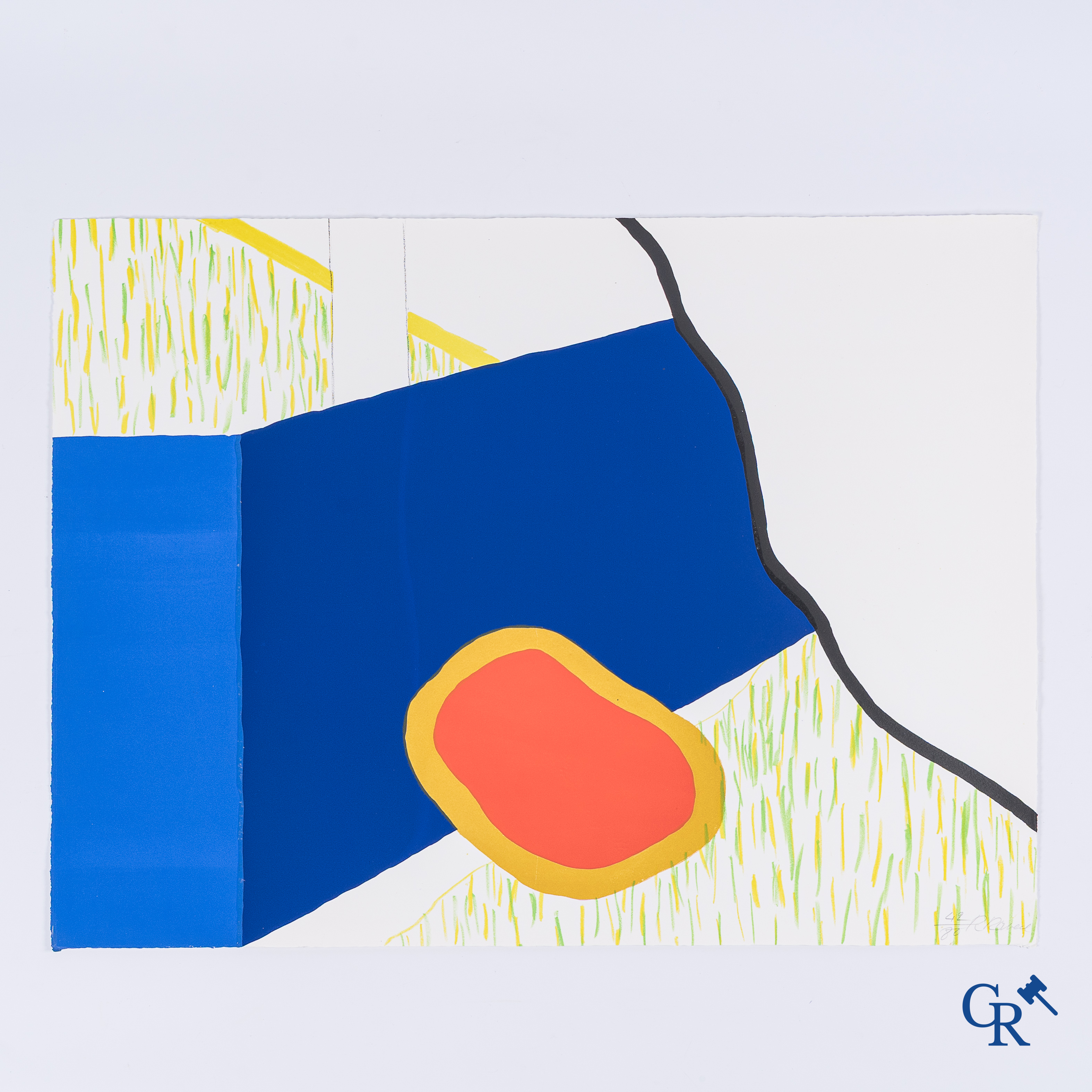 Roger Raveel (1921-2013) 18de werk uit de reeks Genesis. Kleurenlithografie, 42/80.