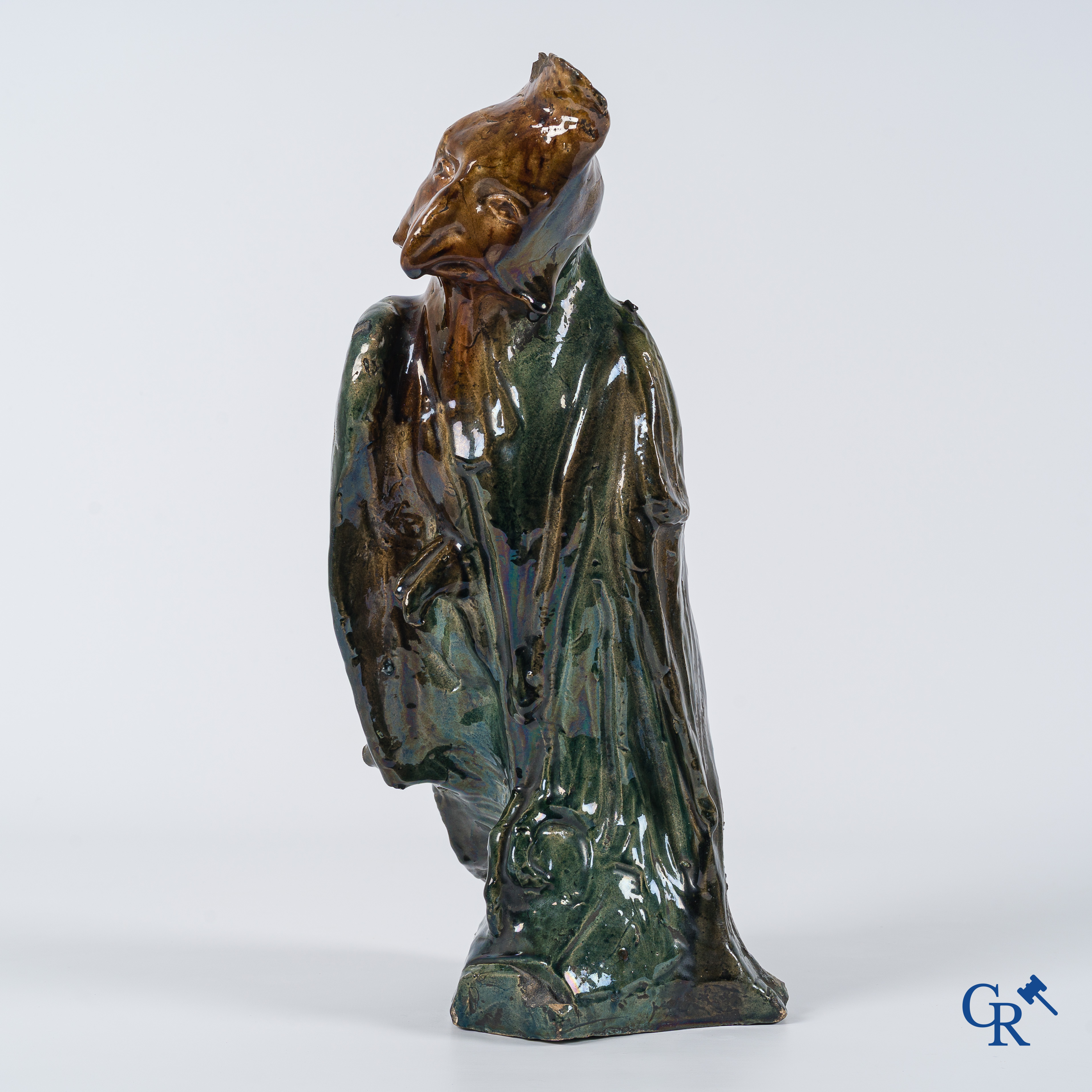 Vlaams aardewerk. Arthur Craco voor de ateliers van Fréderic Horta. Stempel van het atelier F. Horta Gand. Circa 1900.