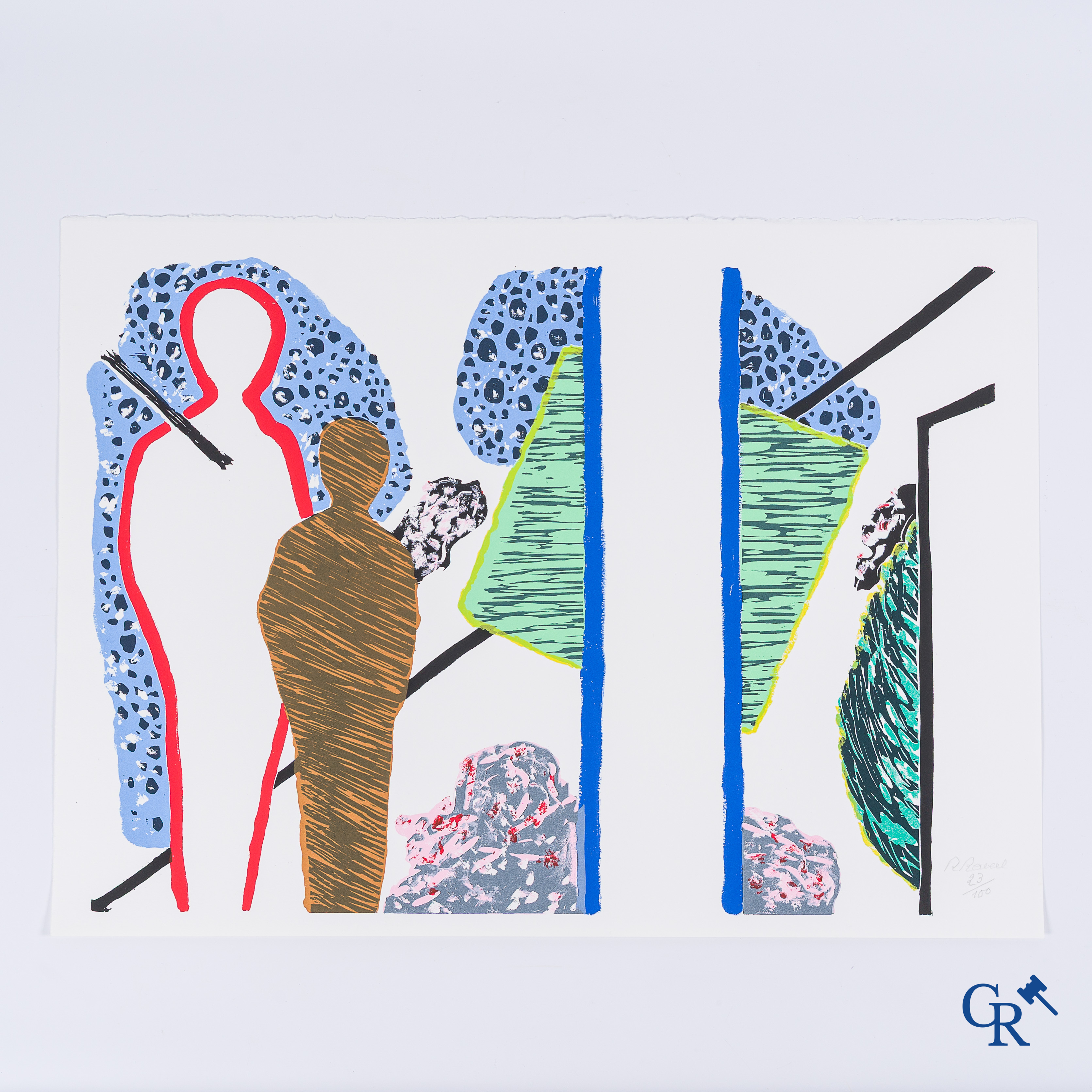 Roger Raveel (1921-2013) "A Théoule" Kleurenzeefdruk. Gesigneerd en genummerd 23/100.