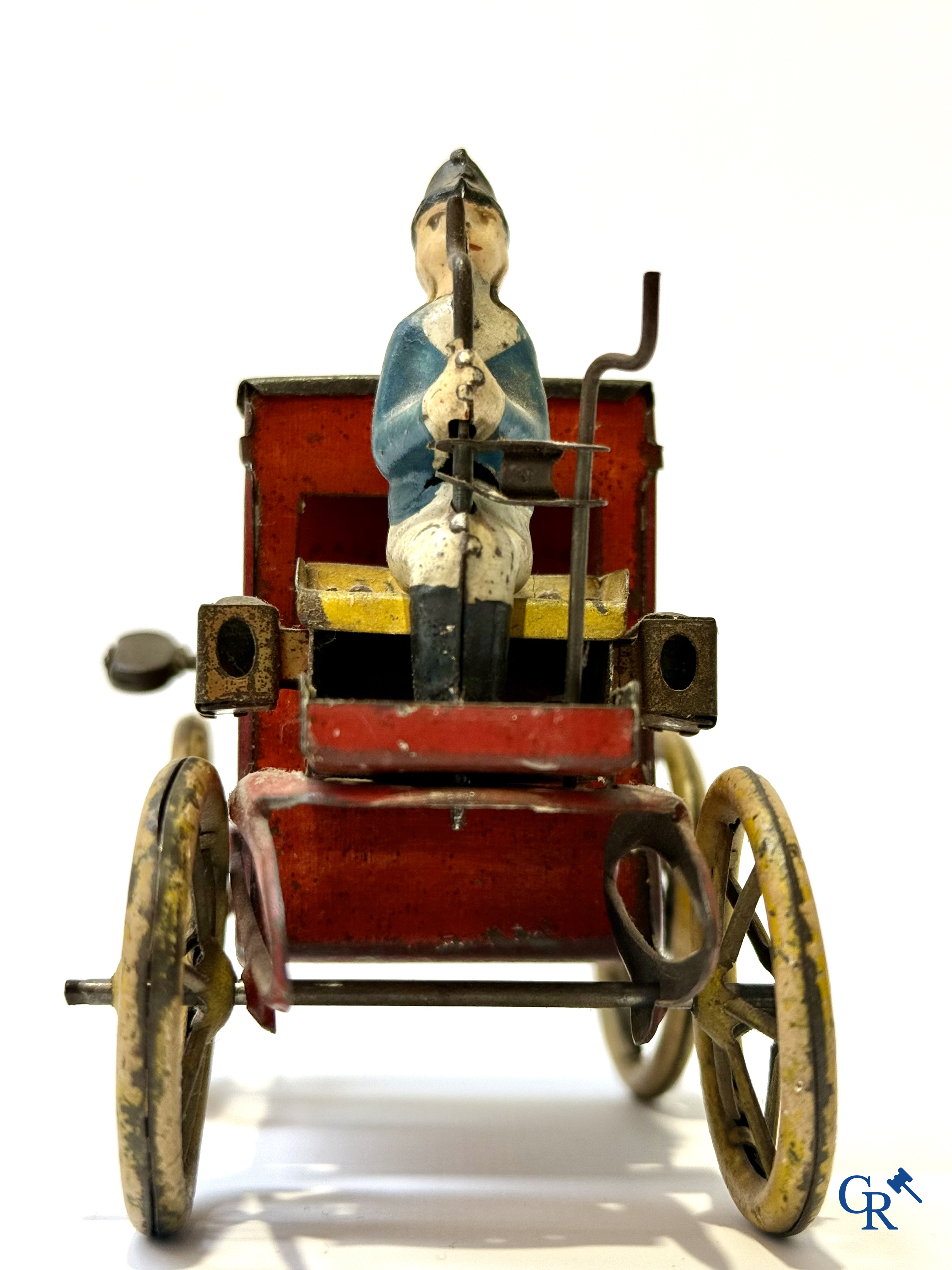 Lehmann, "Motor Kutsche" mechanisch speelgoed in beschilderd blik. Duitsland circa 1906.