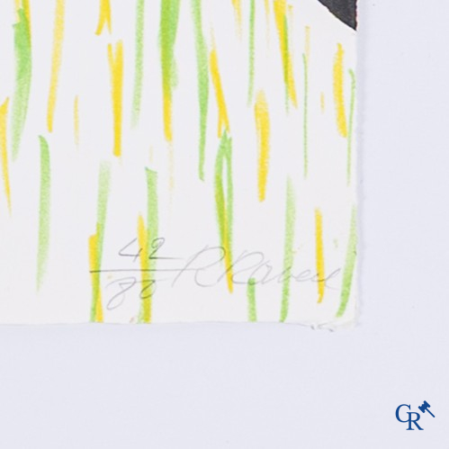 Roger Raveel (1921-2013) 18de werk uit de reeks Genesis. Kleurenlithografie, 42/80.