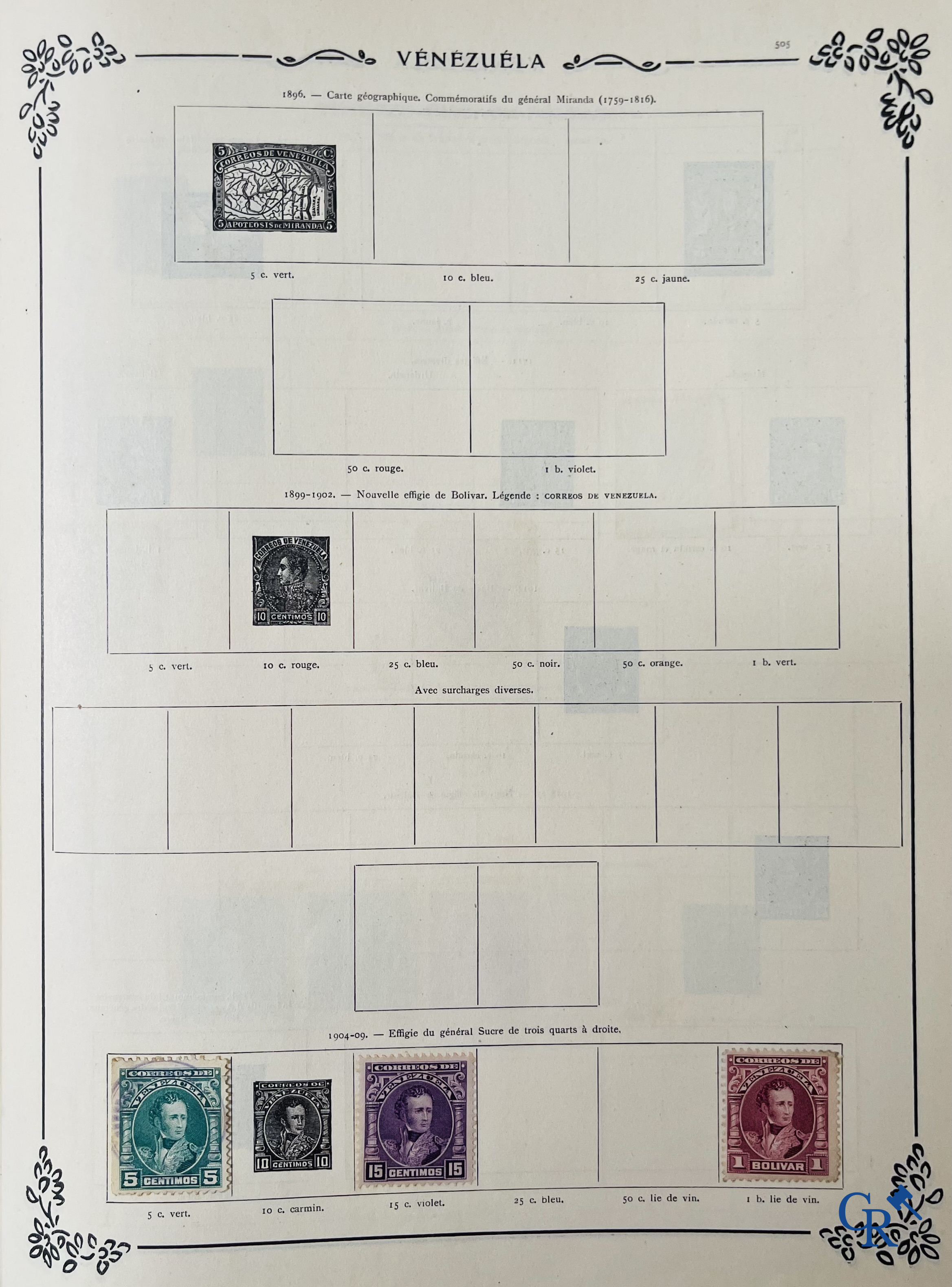 Filatelie. Yvert & Tellier. Album Historique & Géographique de Timbres-Poste des cinq Parties du Monde. 9ème Edition.