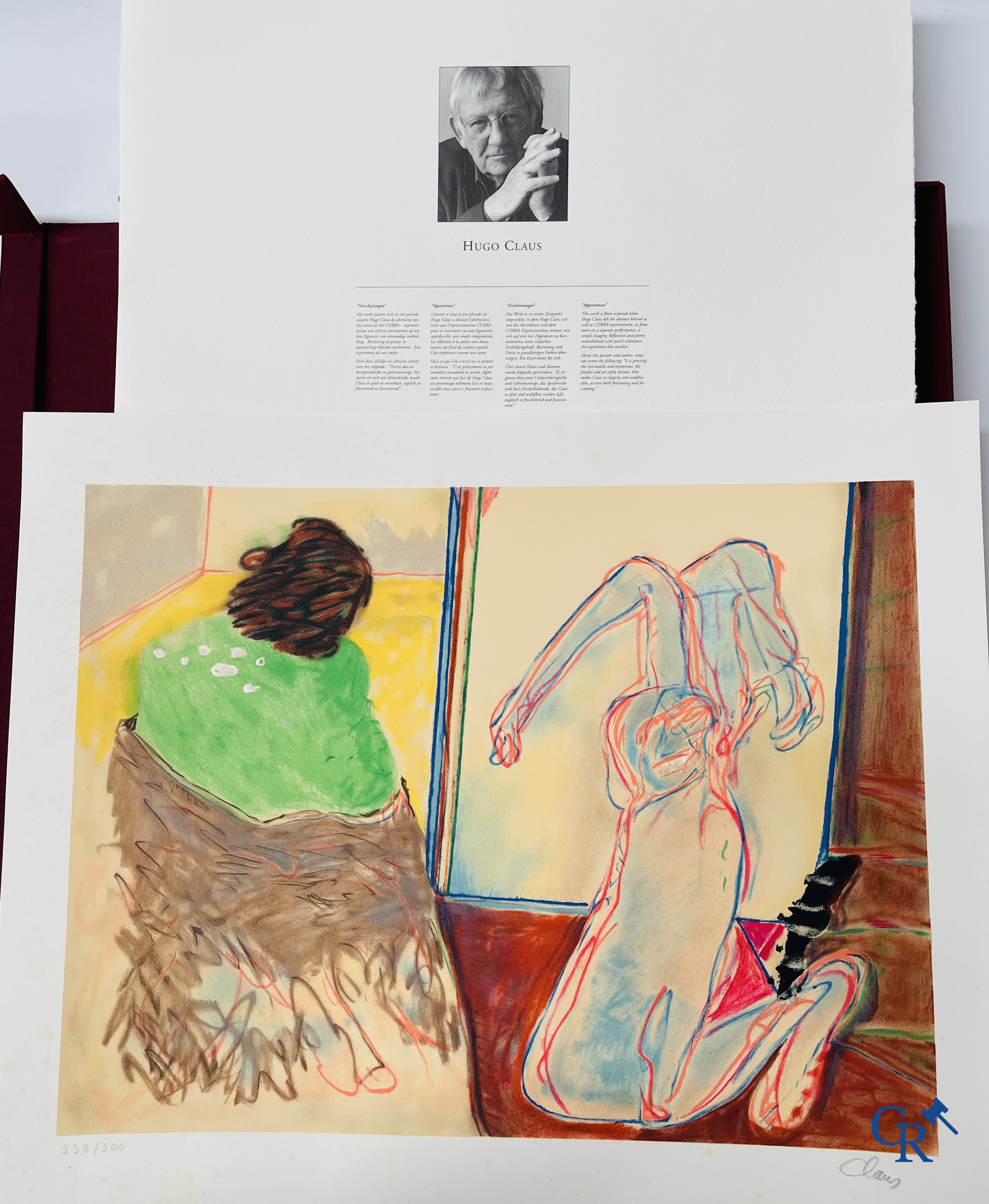 Flemish Art. Portfolio in canvas doos met 10 lithografieën. Getekend en genummerd 238/500.