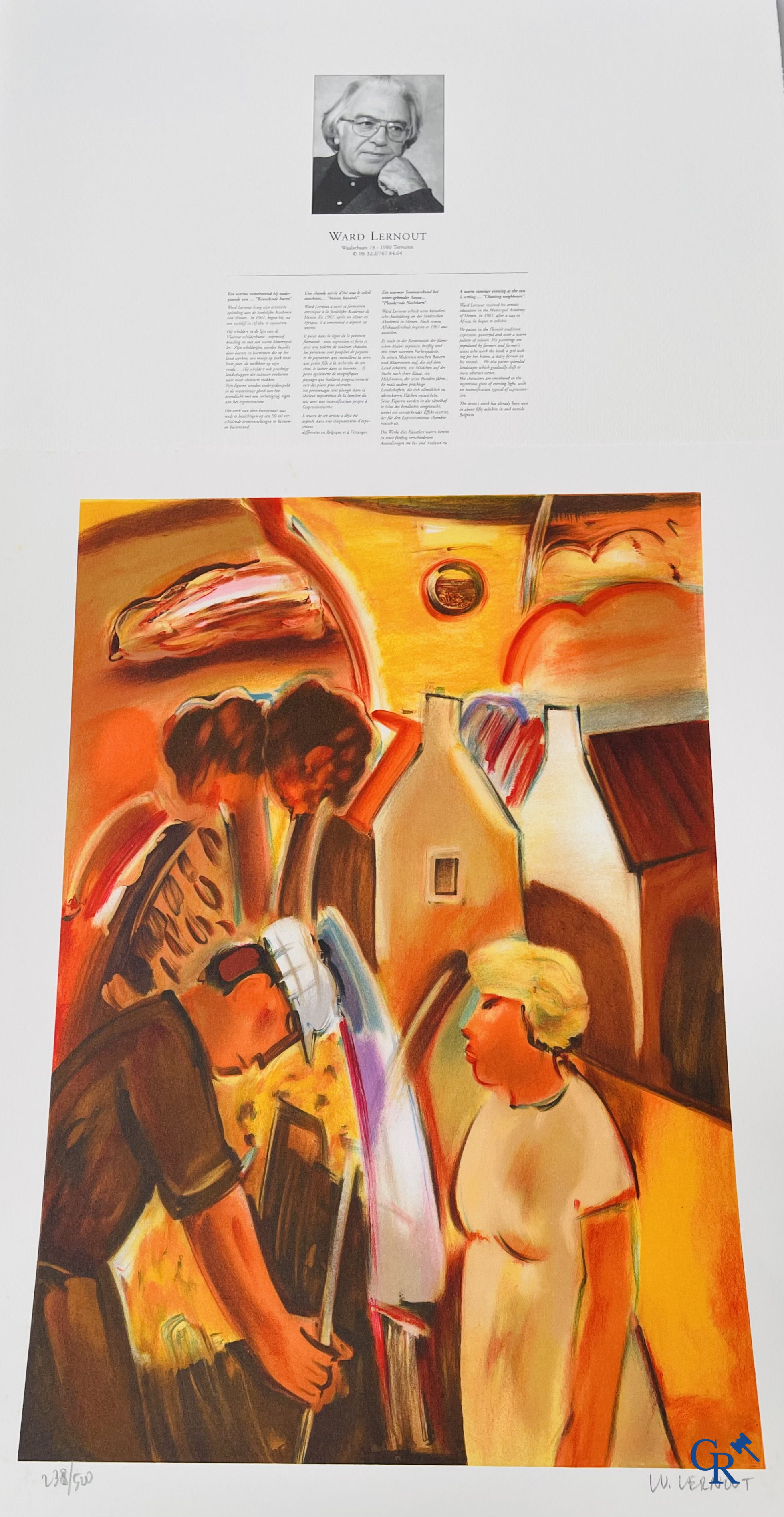 Flemish Art. Portfolio in canvas doos met 10 lithografieën. Getekend en genummerd 238/500.