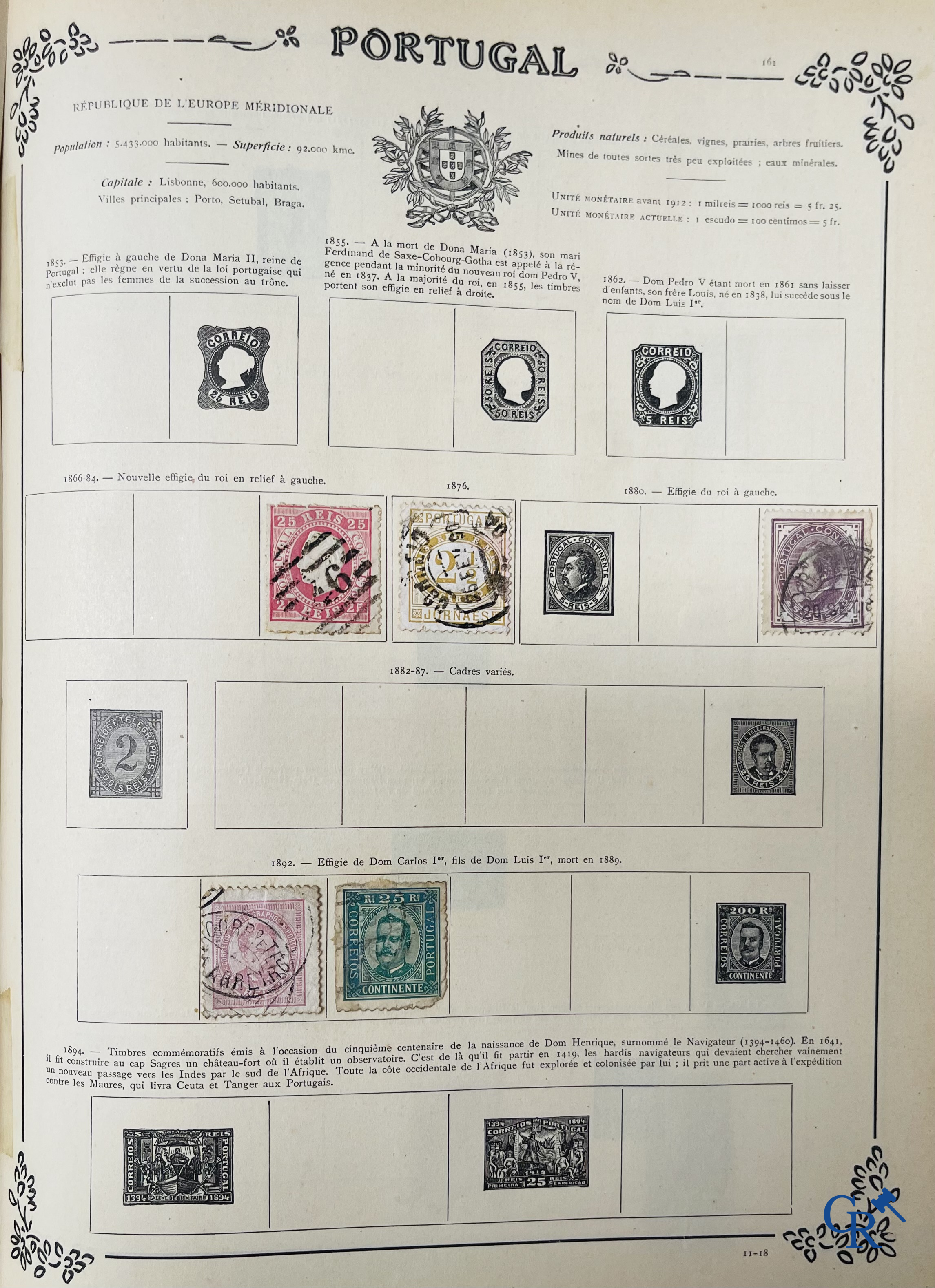 Filatelie. Yvert & Tellier. Album Historique & Géographique de Timbres-Poste des cinq Parties du Monde. 9ème Edition.