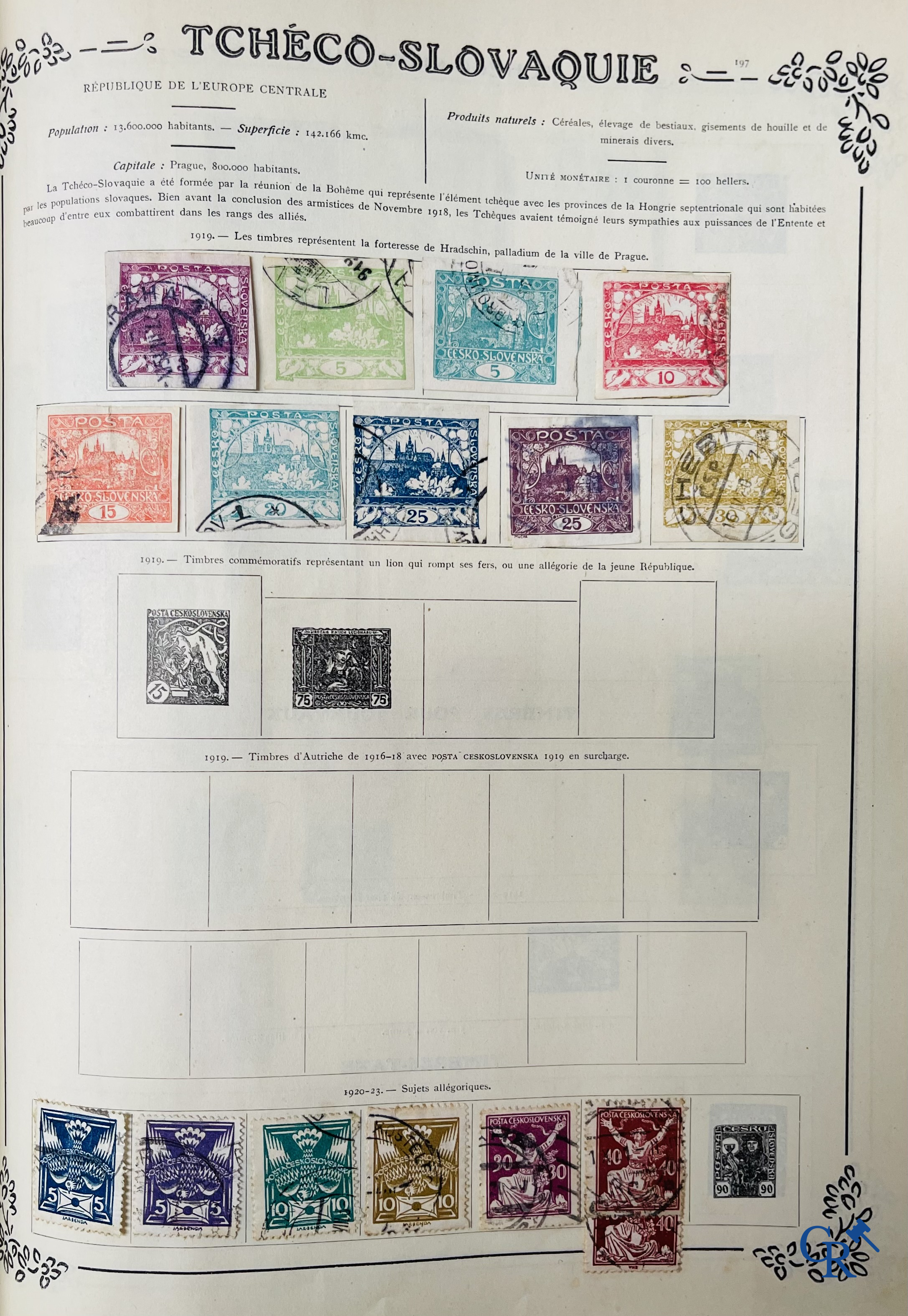 Filatelie. Yvert & Tellier. Album Historique & Géographique de Timbres-Poste des cinq Parties du Monde. 9ème Edition.