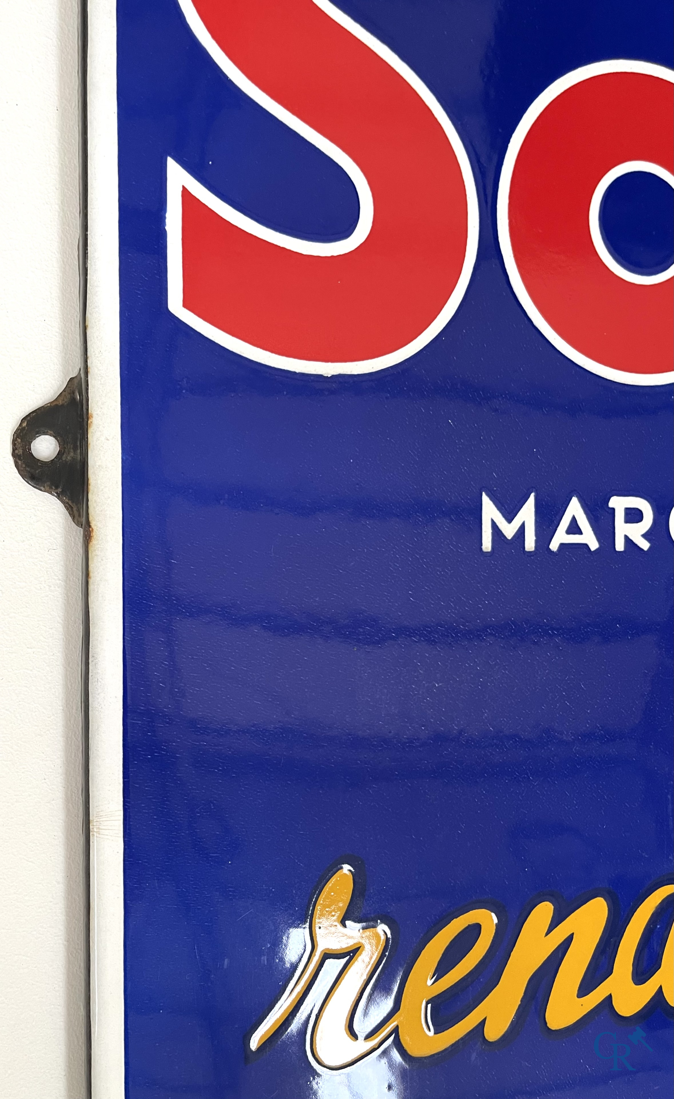 Solo, rend tout plus savoureux. Nice enamel advertising sign for Solo Margarine. Emaillerie Belge 1952.