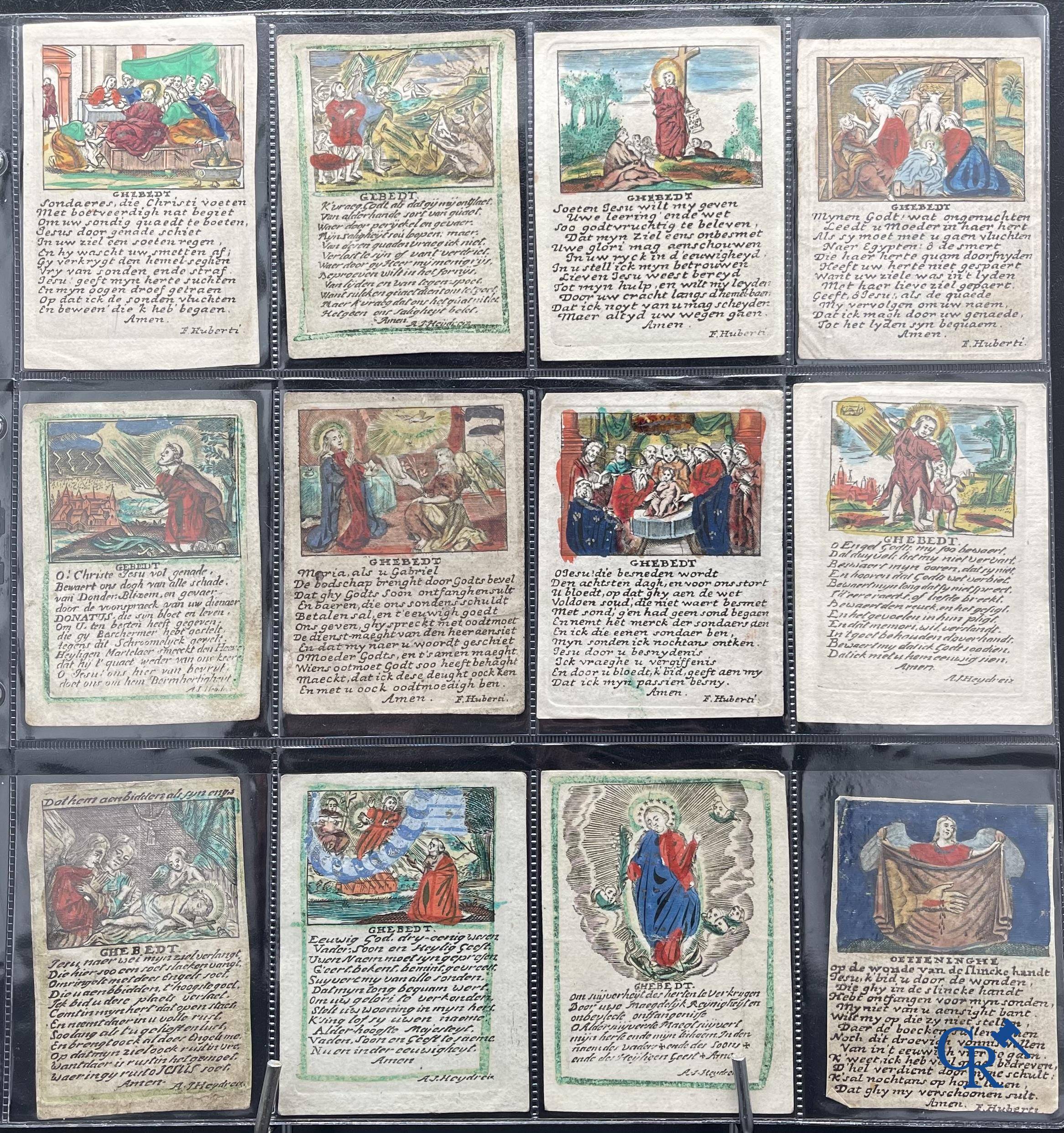 Religious objects: Important collection of pious images and devotion prints, Flanders, 17th-18th-19th centuries.