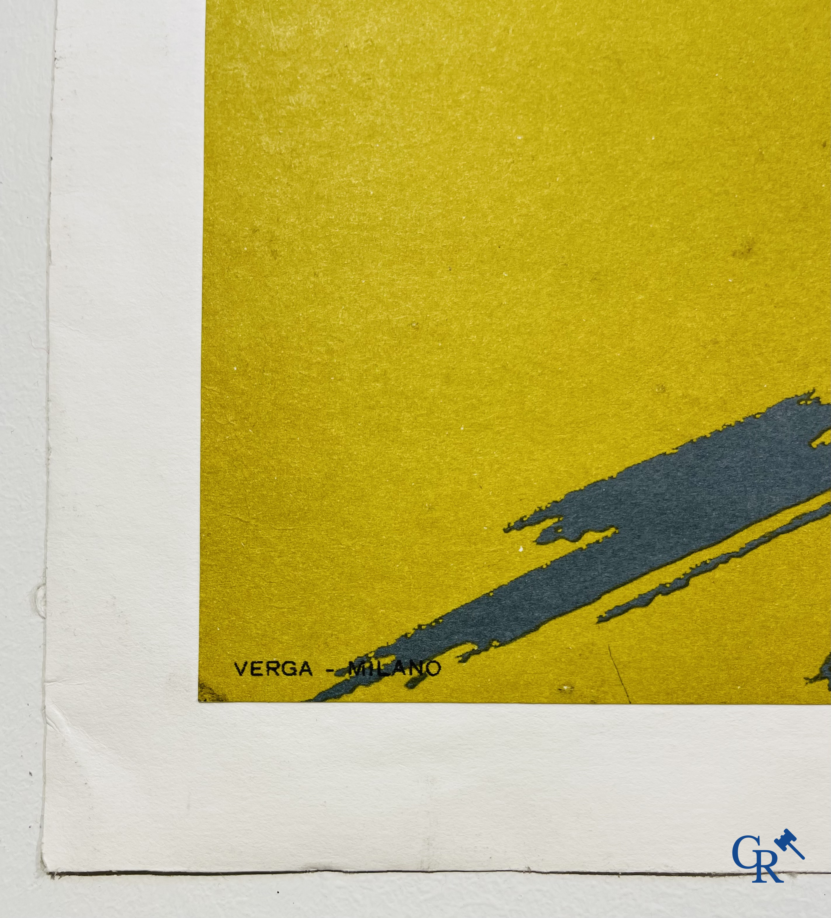 Michelin, original poster for Michelin motorcycle tyres, in aluminium frame. Verga-Milano 1959.