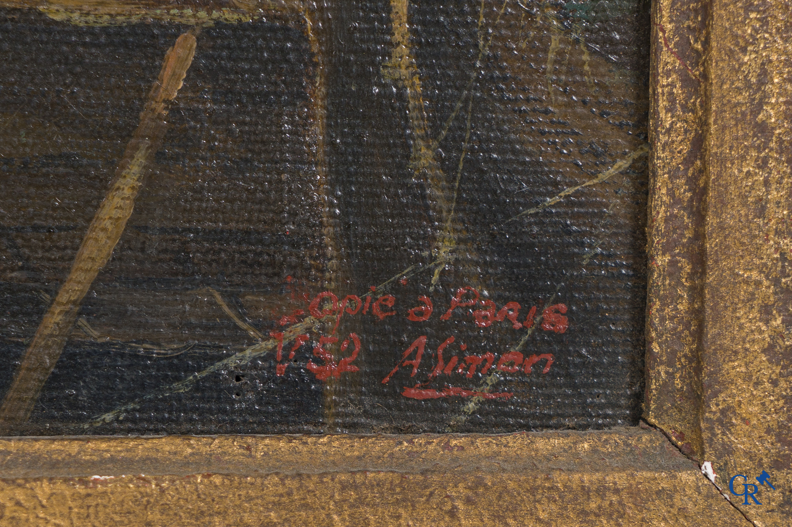 Simon A., d'après Francesco Guardi. Belle copie du tableau "Le Doge de Venise se rend à la Salute".