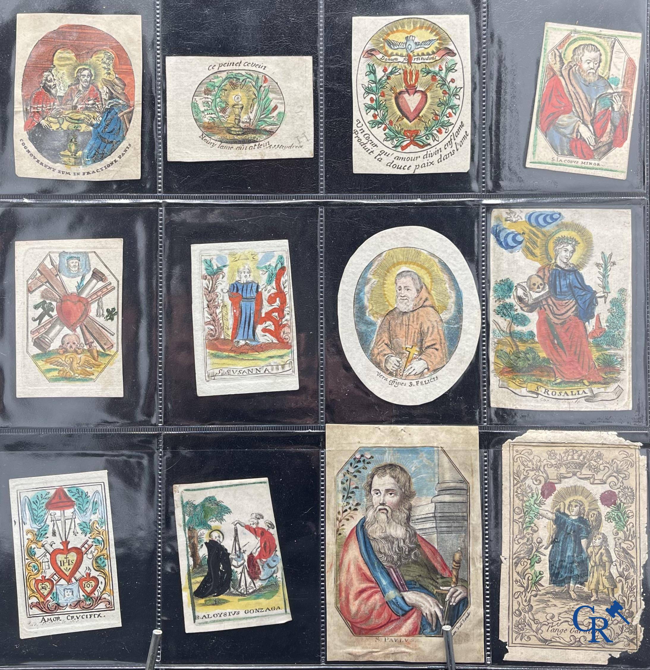 Religious objects: Important collection of pious images and devotion prints, Flanders, 17th-18th-19th centuries.