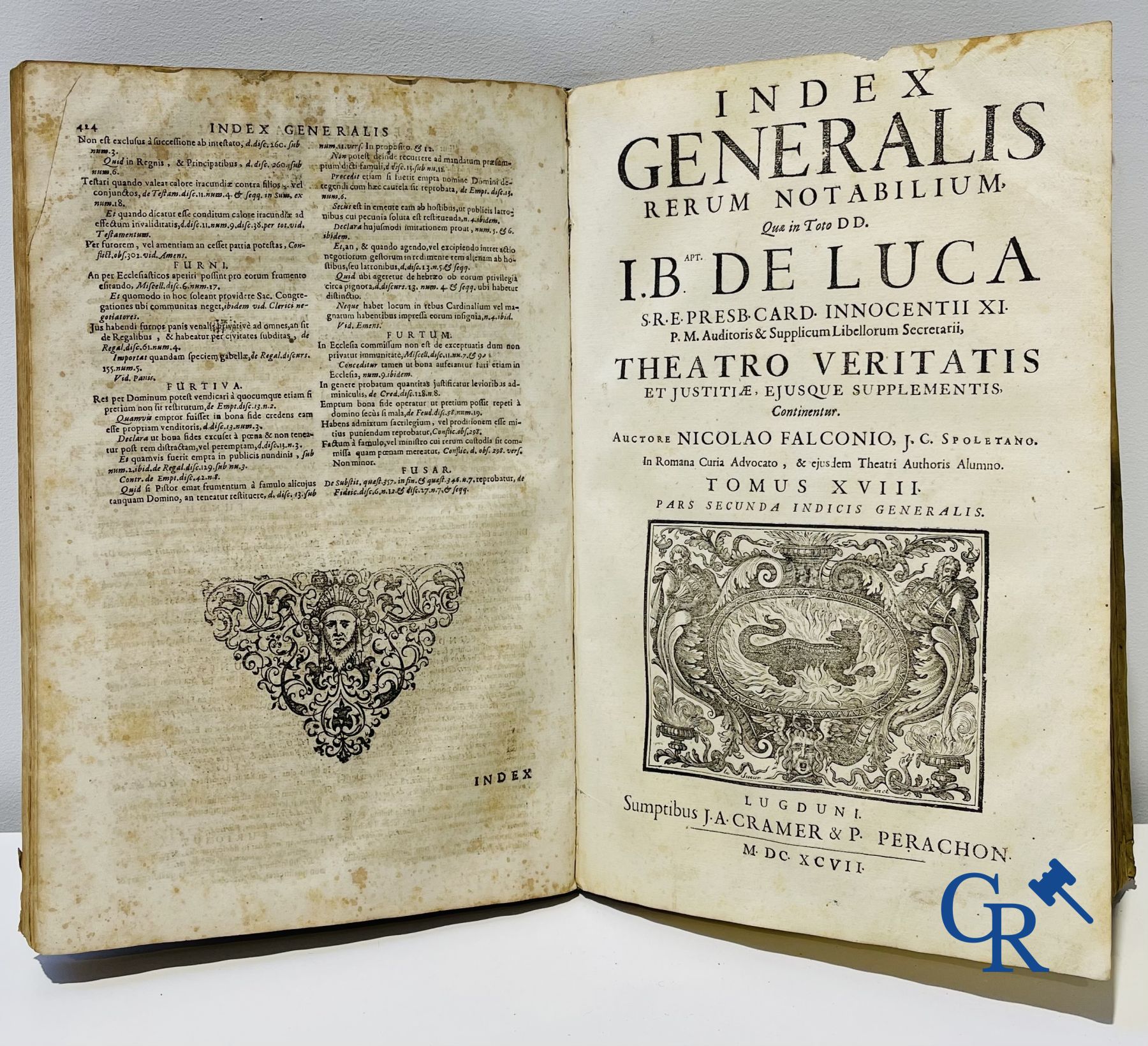 Early printed books: Giovanni Battista de Luca, Theatrum veritatis et justitiae. J.A. Cramer & Philibert Perachon. 1697.