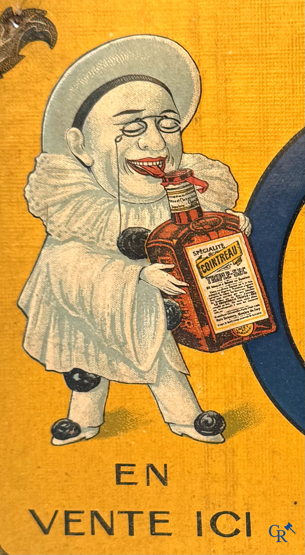 Liqueur Cointreau, Publicity printed on hard cardboard for Cointreau triple-sec. 1920's.