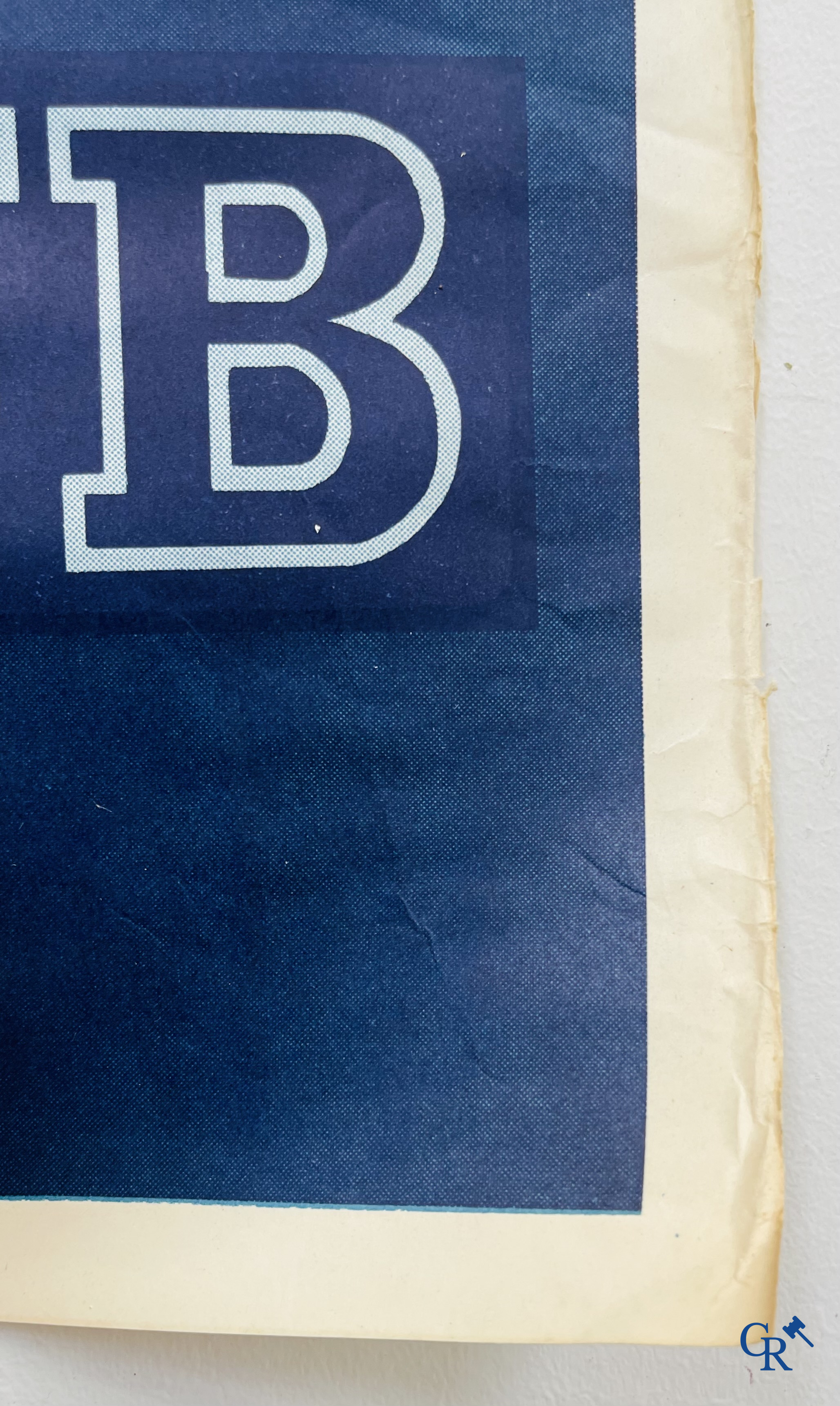 J. Prion, Touring Club De Belgique. Rare publicity poster for the Touring Road Help of Belgium. 1950's.