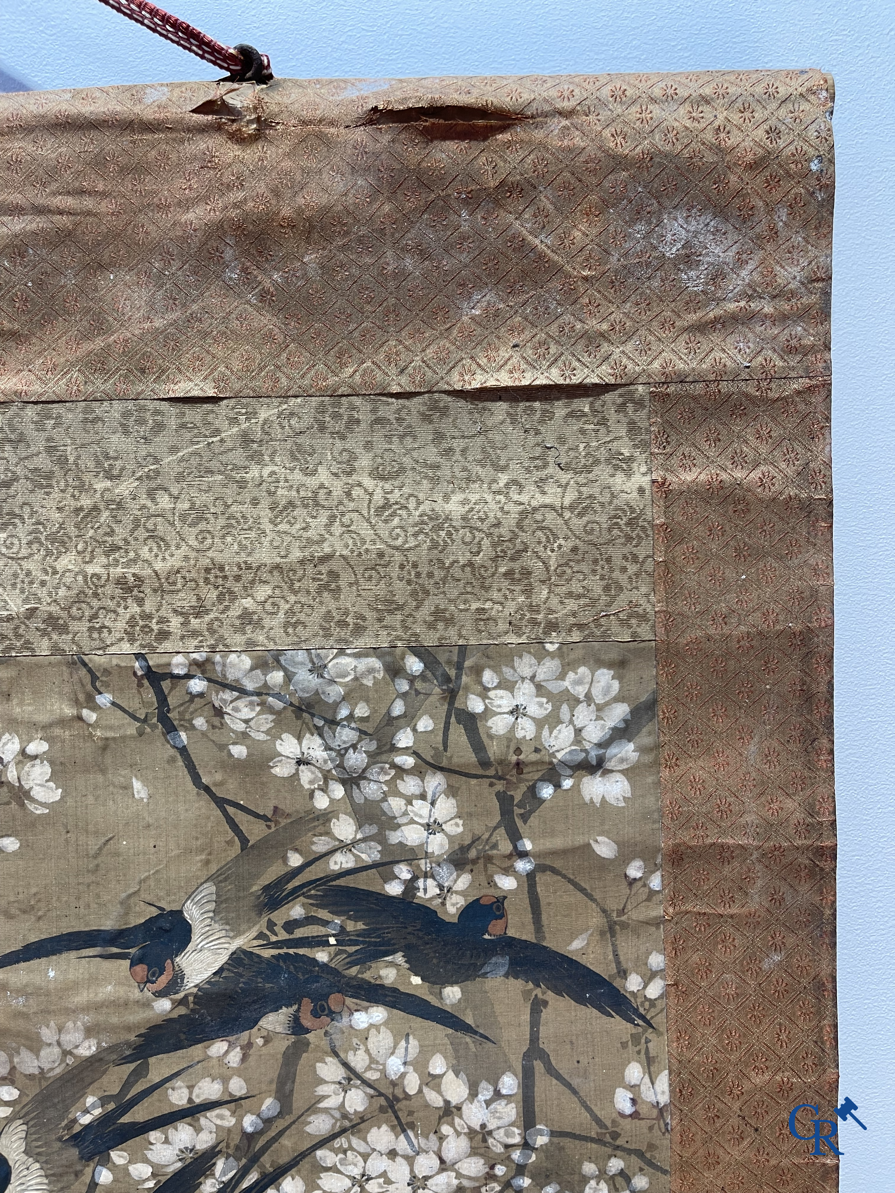 Asian Art, a large Japanese scroll. Signed. 18th century.