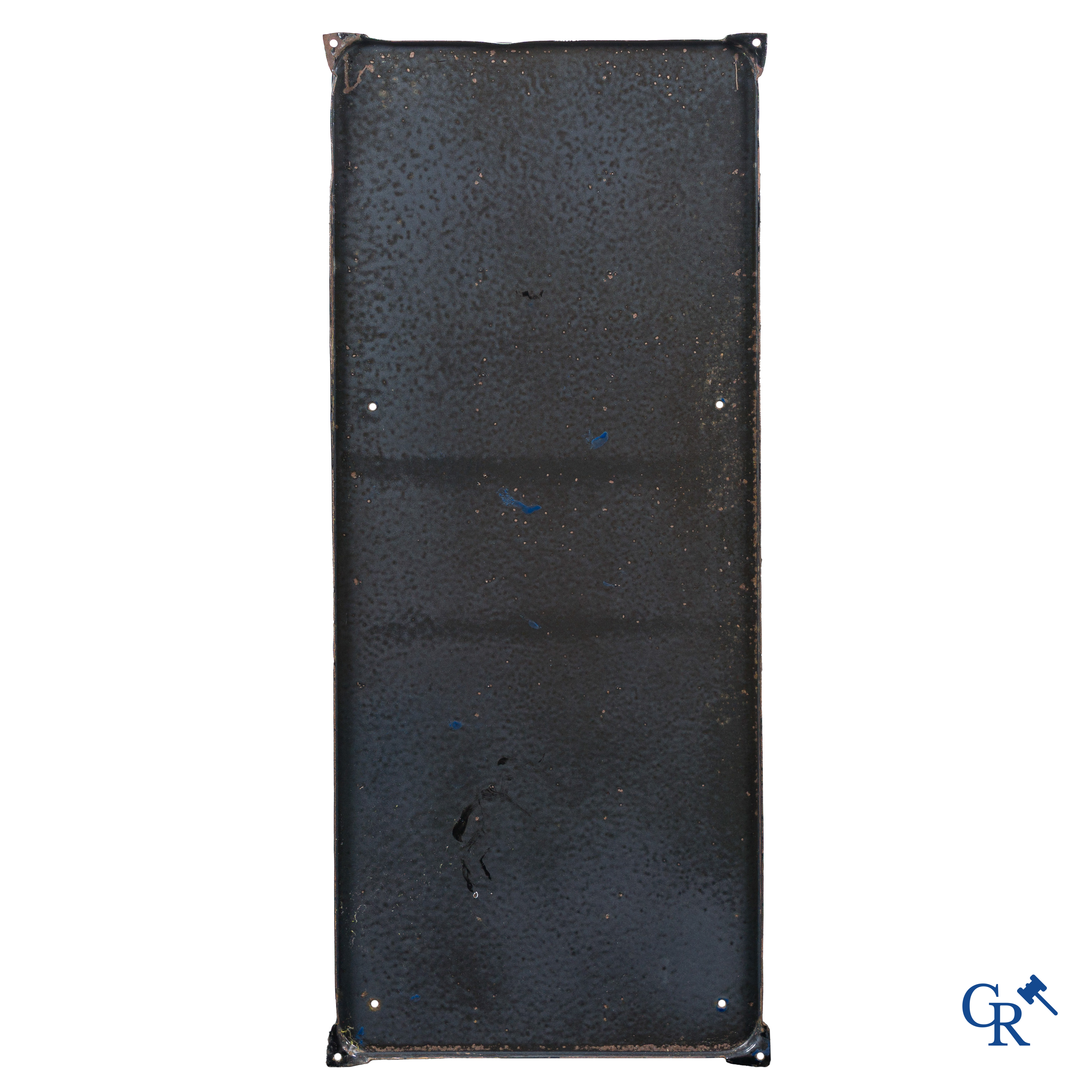 Michelin, plaque émaillée pour la pression des pneus Michelin. Emaillerie Koekelberg. Circa 1965.