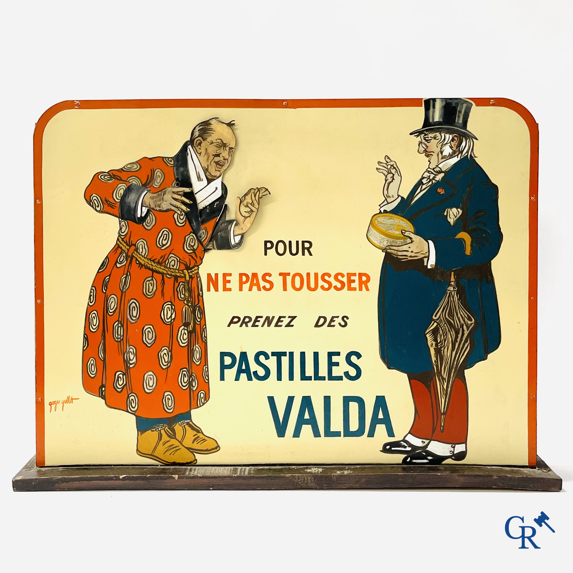 Pastilles Valda, Publiciteits automaat met voorstelling van dokter Valda naar een illustratie van Georges Grellet.