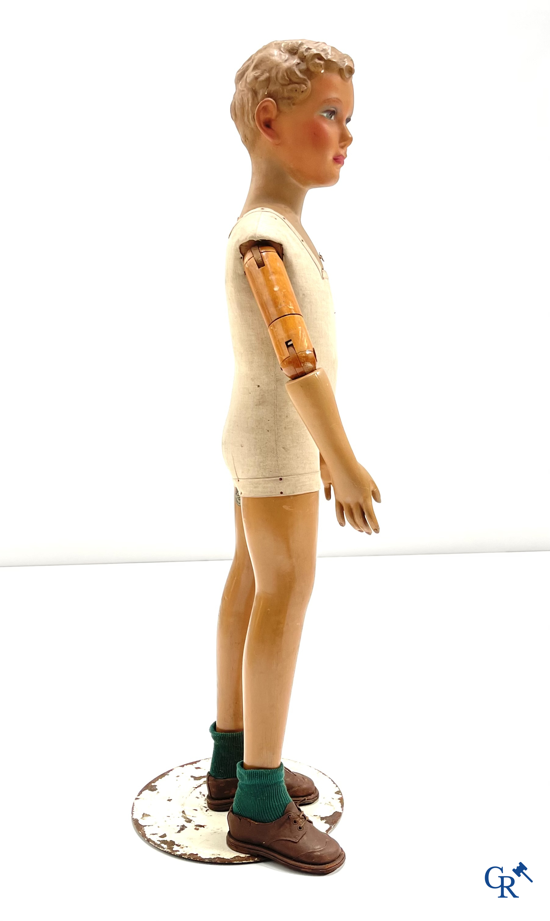 Siegel Paris, mannequin of a boy with plaster head. 1930's-1940's. Marked Siégel Paris.