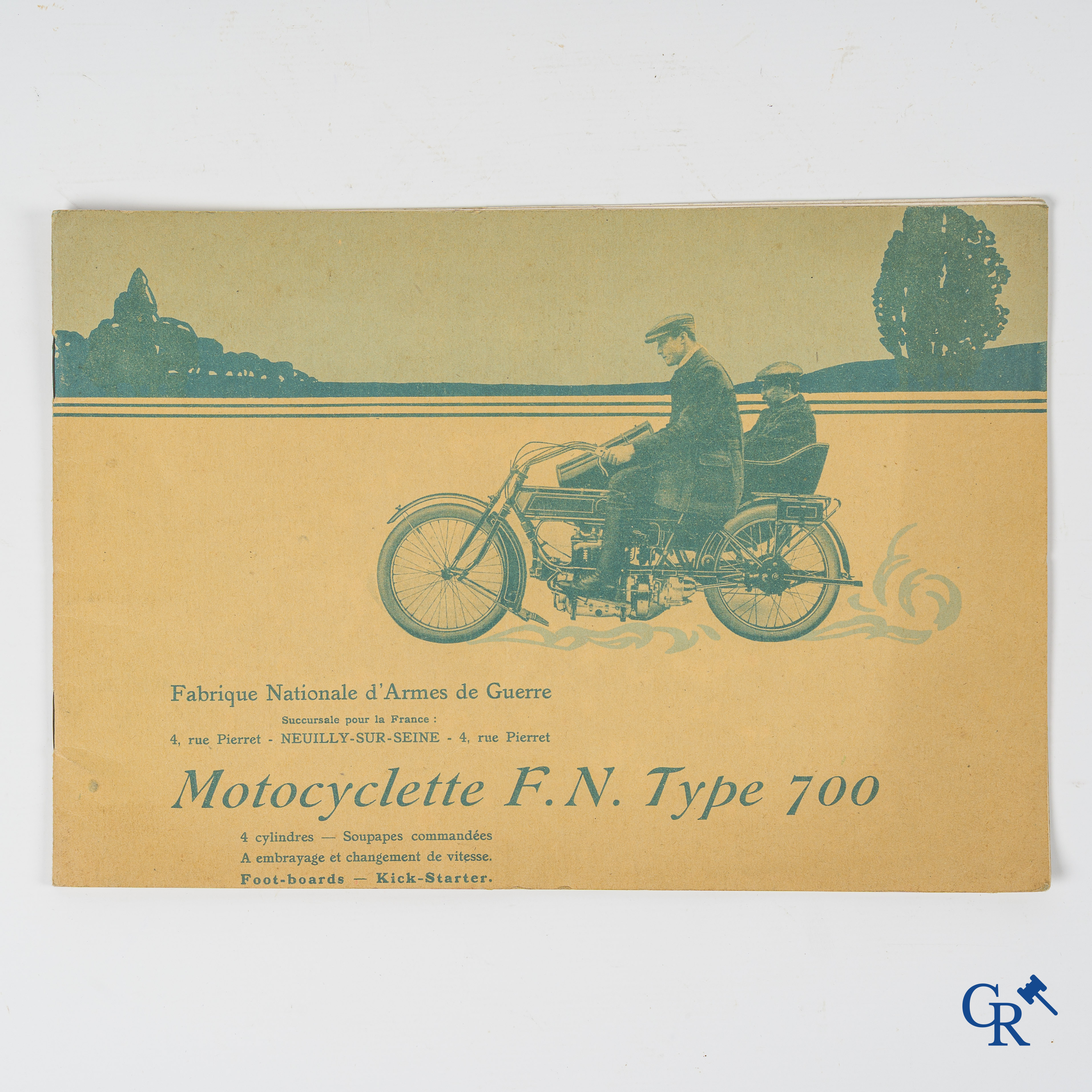 FN. Fabrique Nationale, Herstal Liège. Zeldzame originele publiciteitsfolder voor de motorfiets FN Type 700.