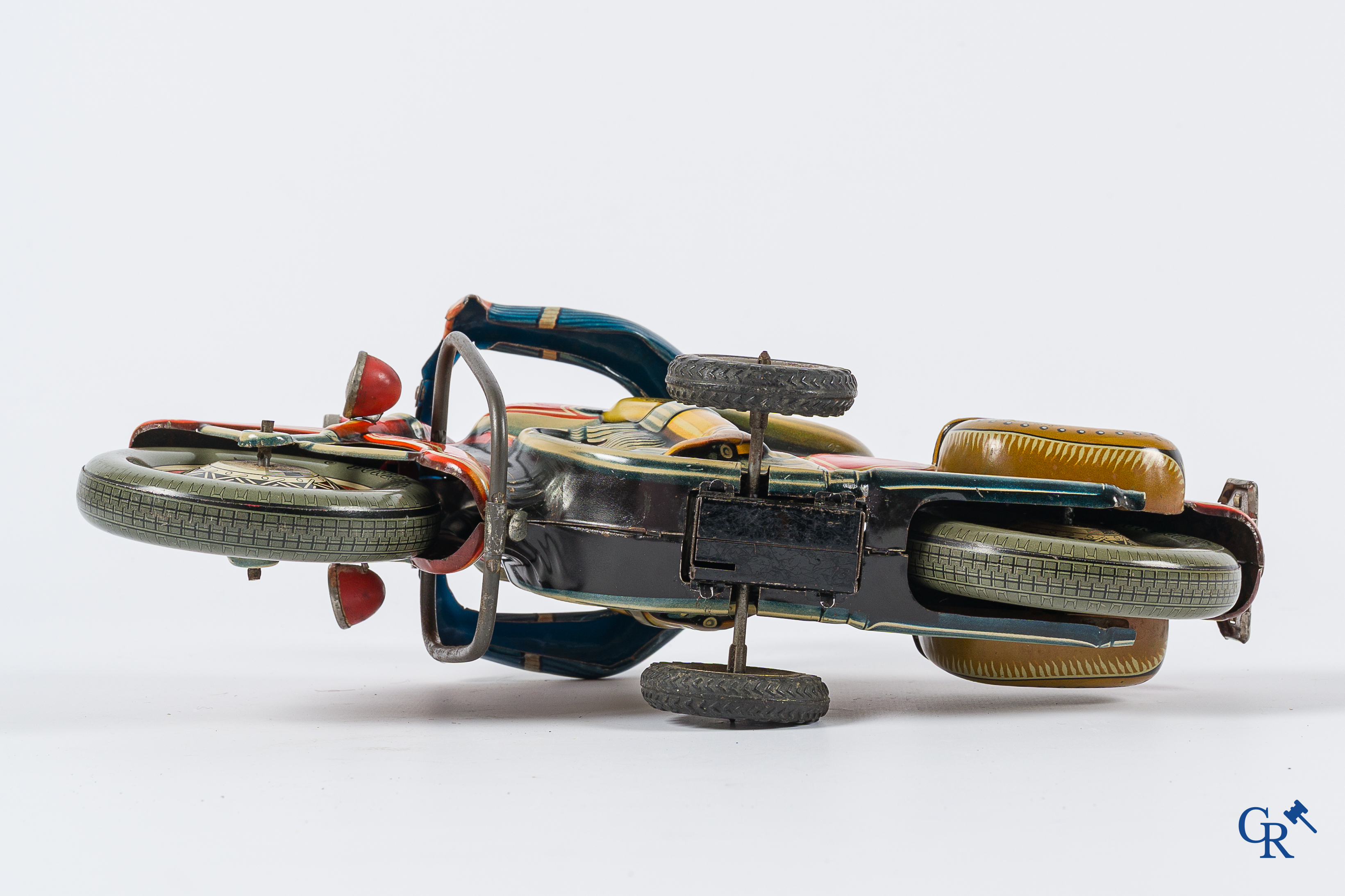 Old toys. Tipco, Western Germany. Motorcycle in painted tin. 1950's.