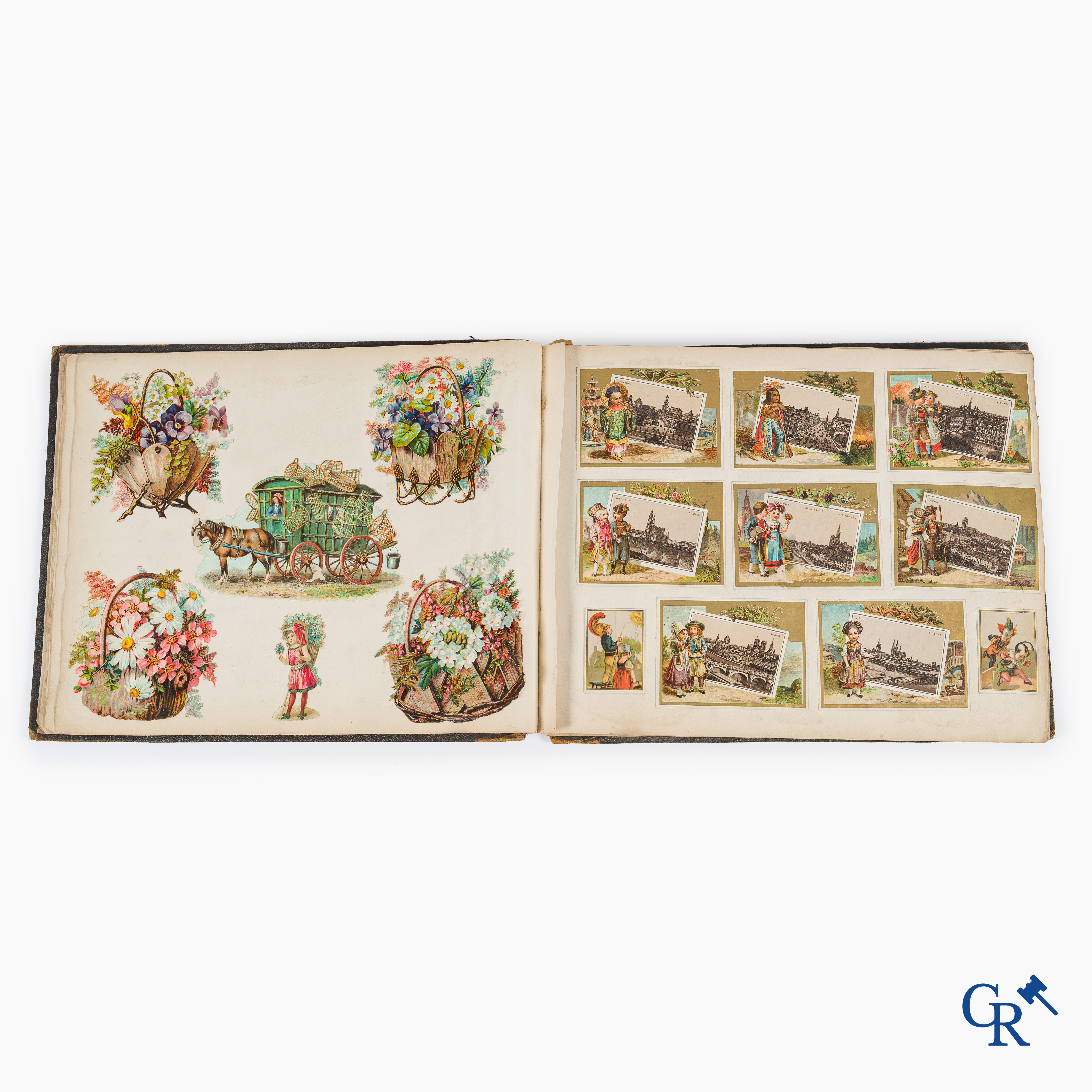 An album of fantasy and publicity cards. Circa 1900.