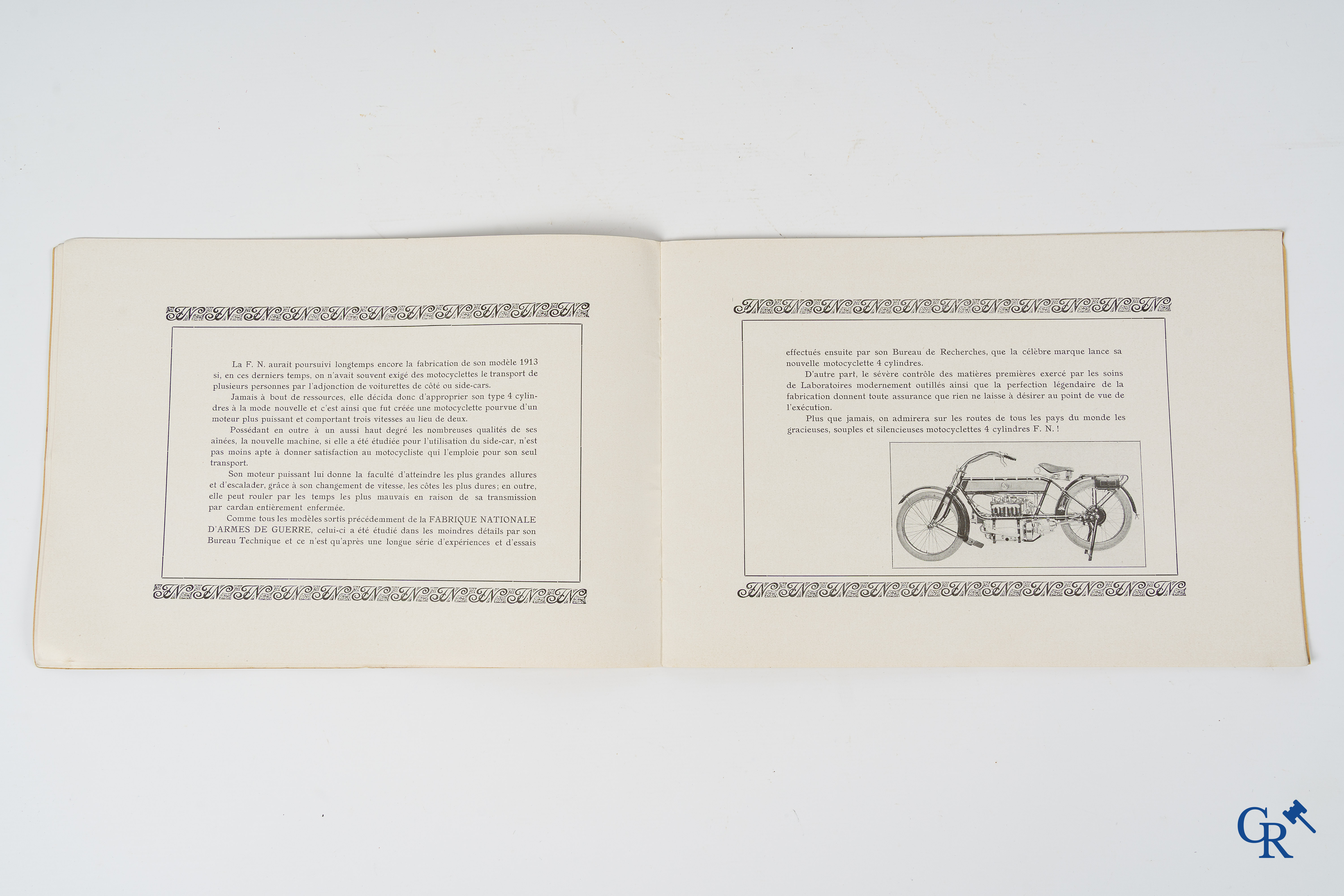 FN. Fabrique Nationale, Herstal Liège. Zeldzame originele publiciteitsfolder voor de motorfiets FN Type 700.