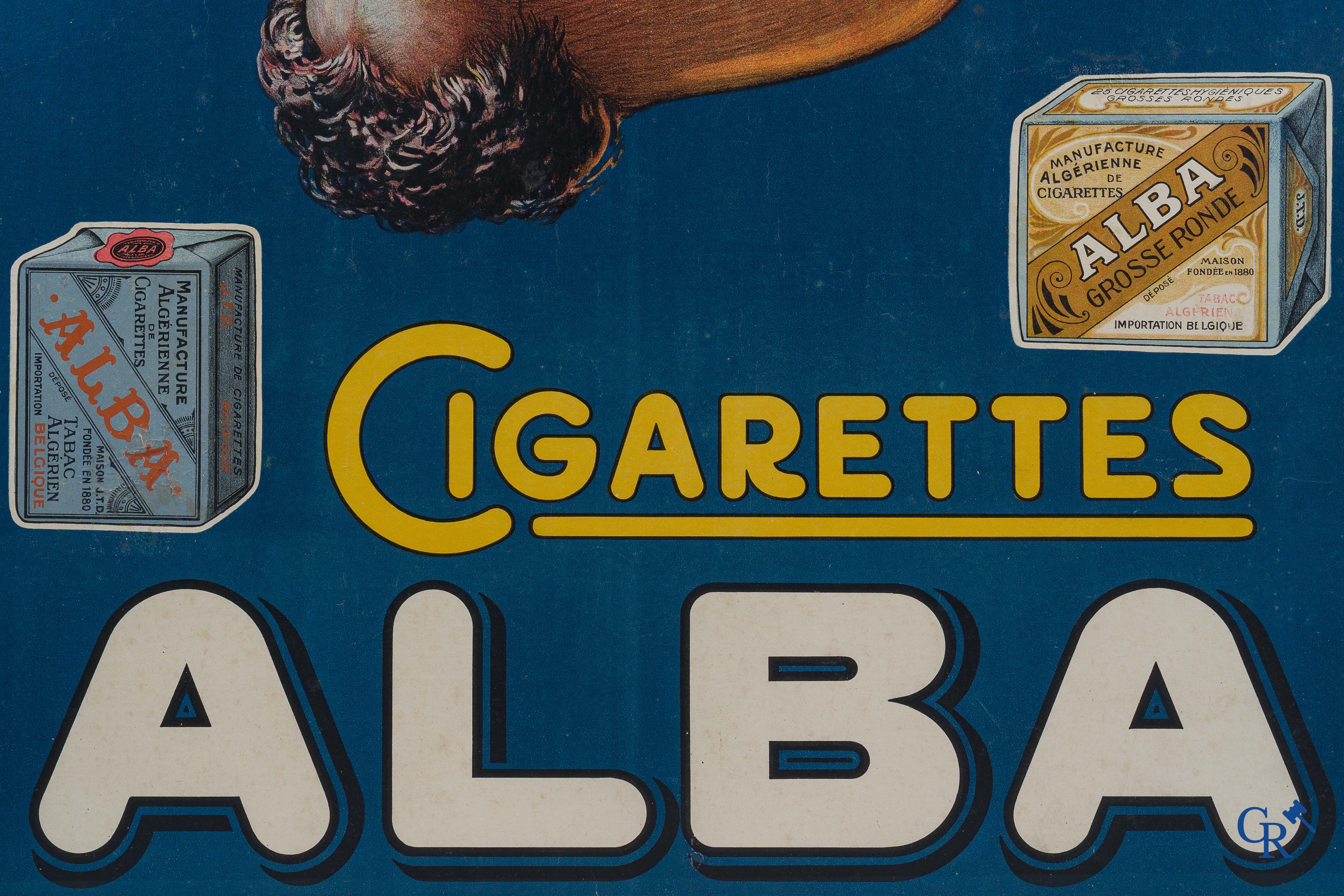 Cigarettes Alba. Original publicity poster for the Manufacture Algérienne de Cigarettes et Tabac. Circa 1925.