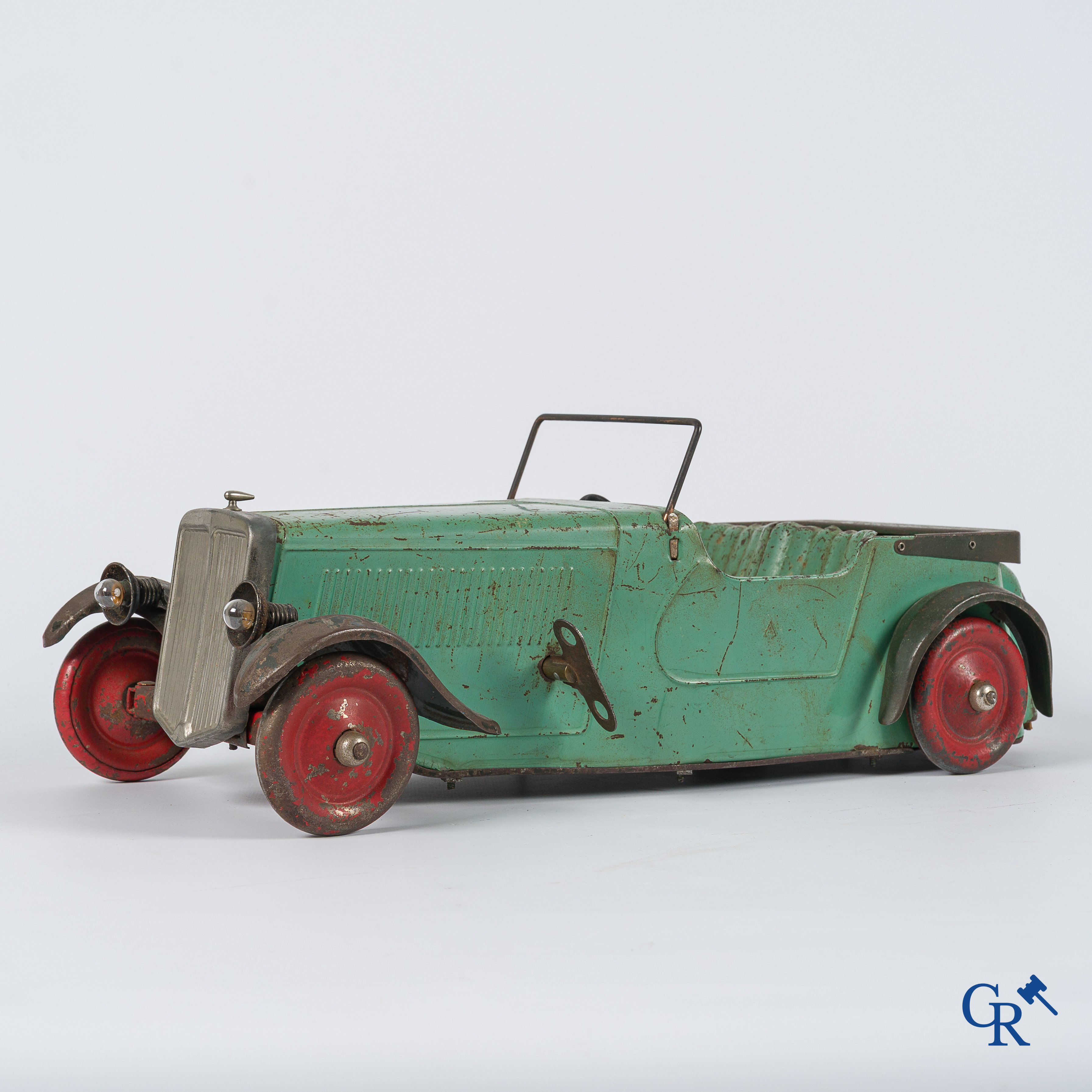 Old toys. Tri-ang Magic Sports car. MT4. Metal with winding mechanism. 1930's.