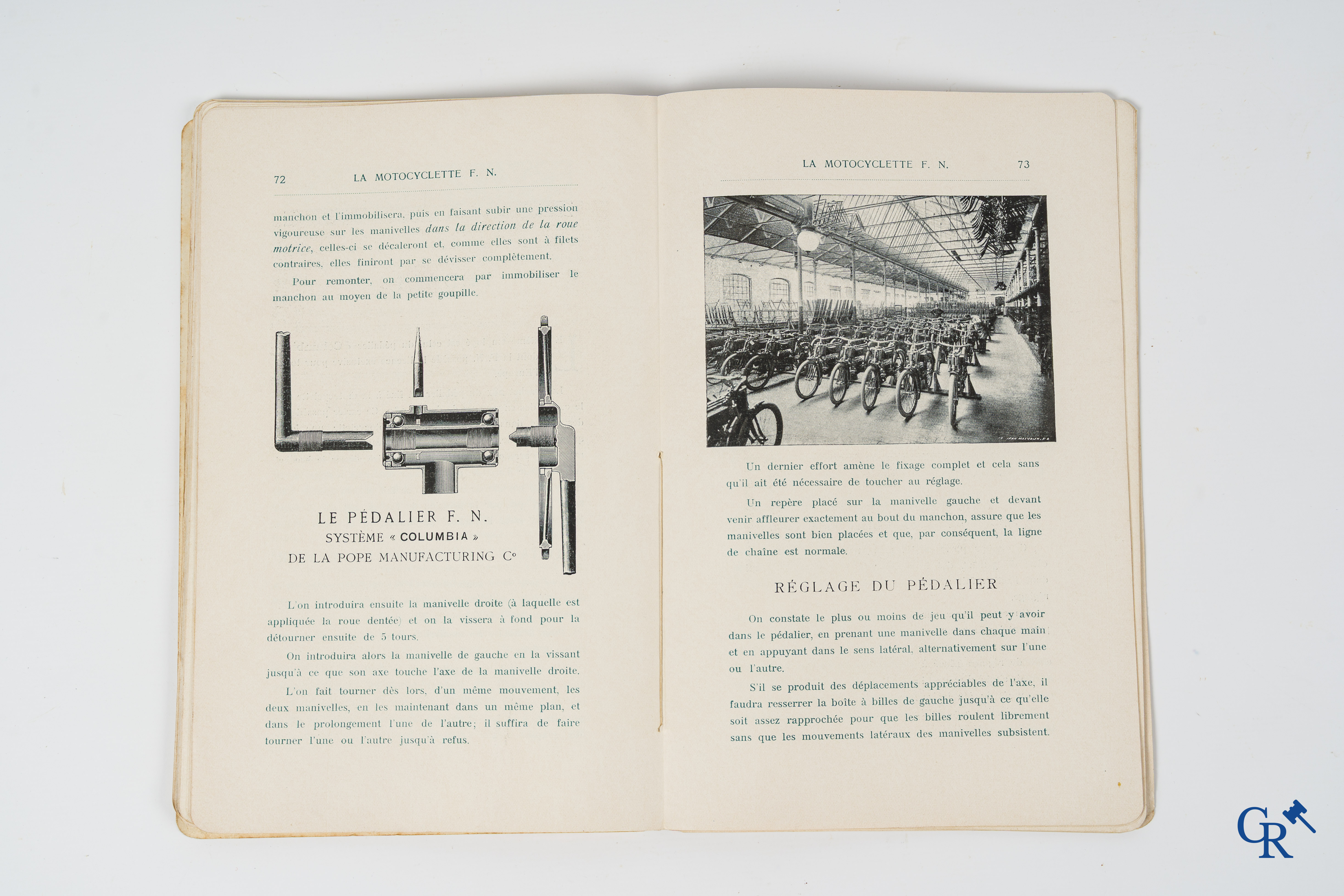 FN. Fabrique Nationale, Herstal-Liège. Original maintenance book for the 4 cylinder motorcycle F.N., model 1907.