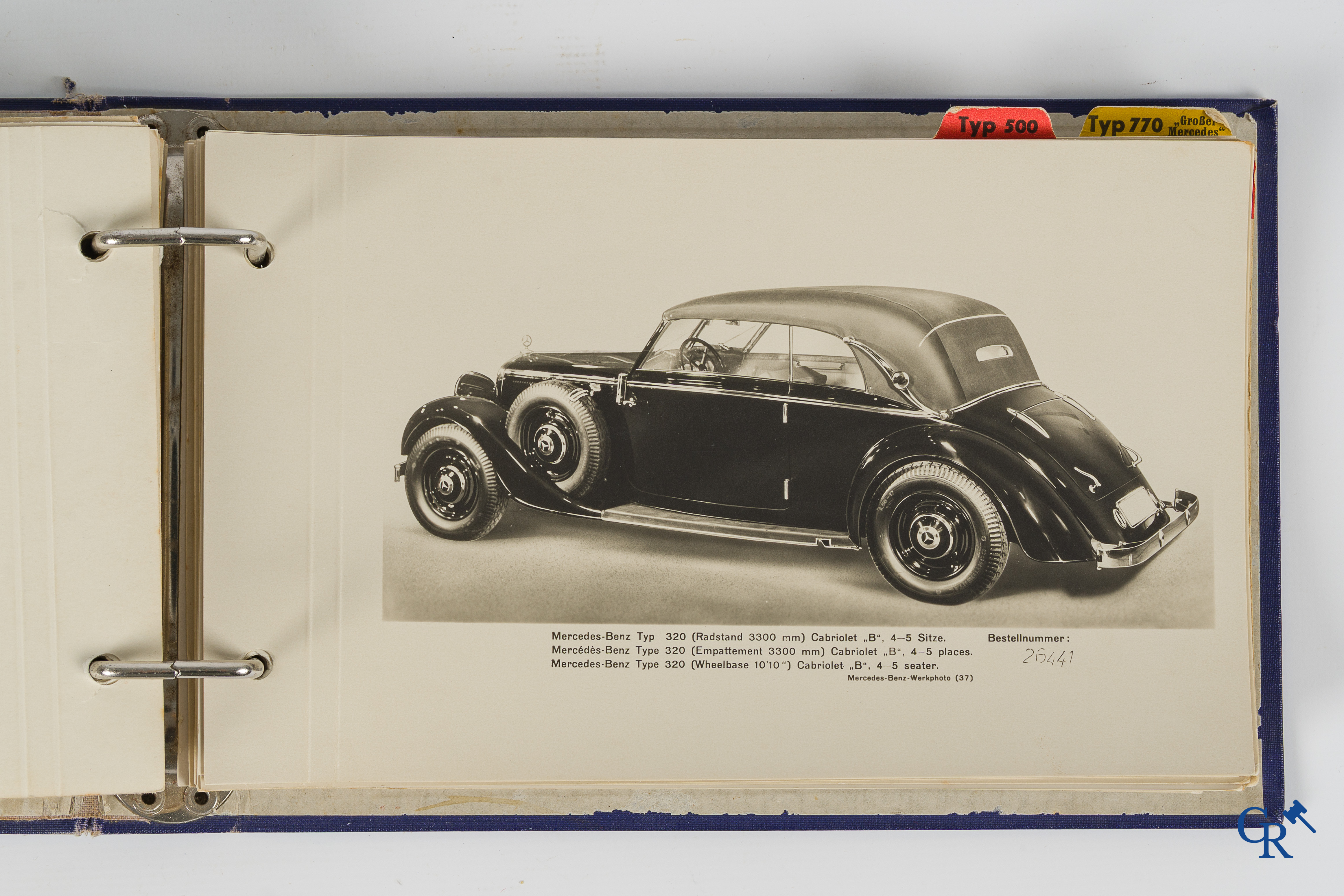Mercedes-Benz Photodienst. Daimler-Benz A.G. Map with photo collection from 1937. Visual Department, Stuttgart.