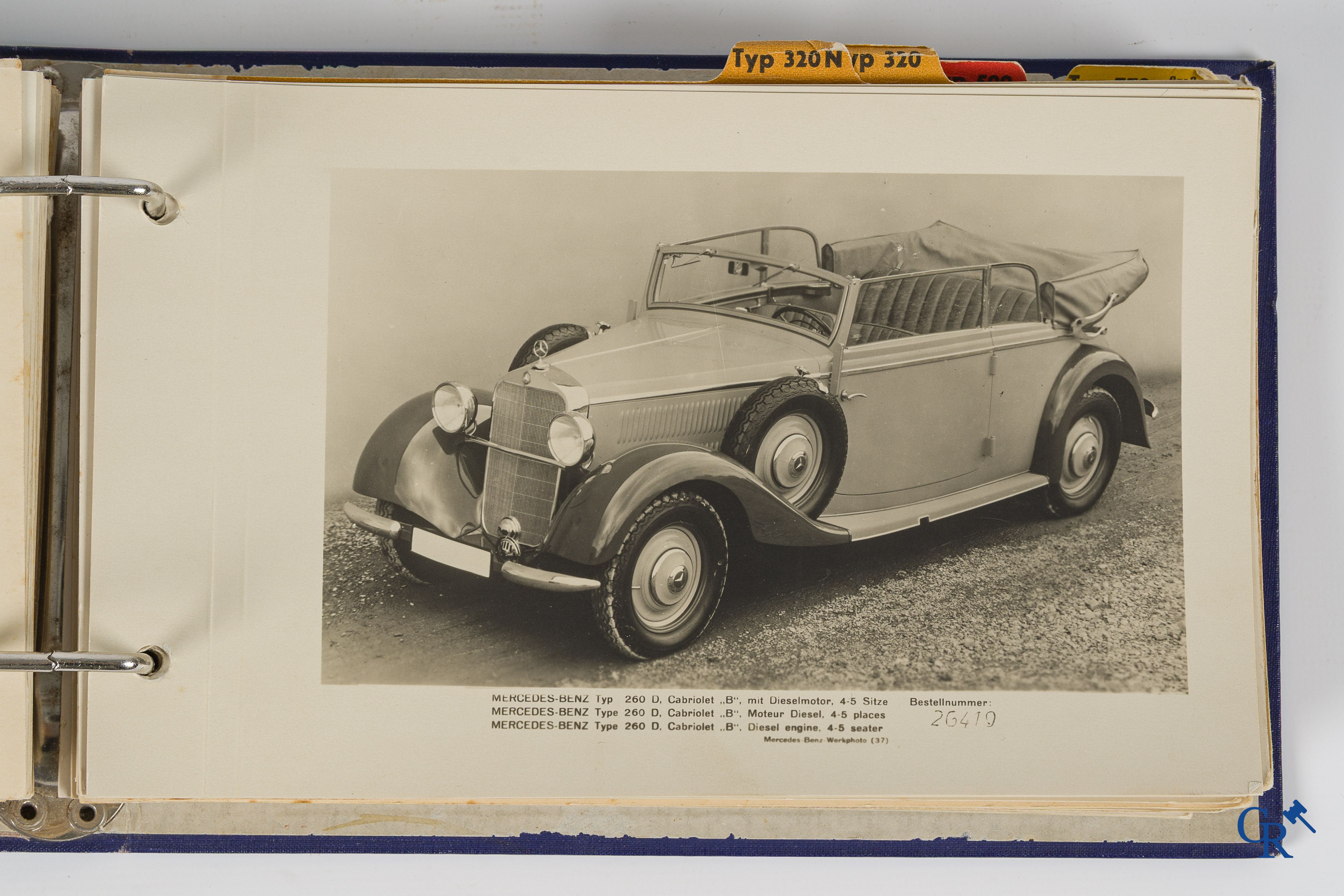 Mercedes-Benz Photodienst. Daimler-Benz A.G. Map with photo collection from 1937. Visual Department, Stuttgart.