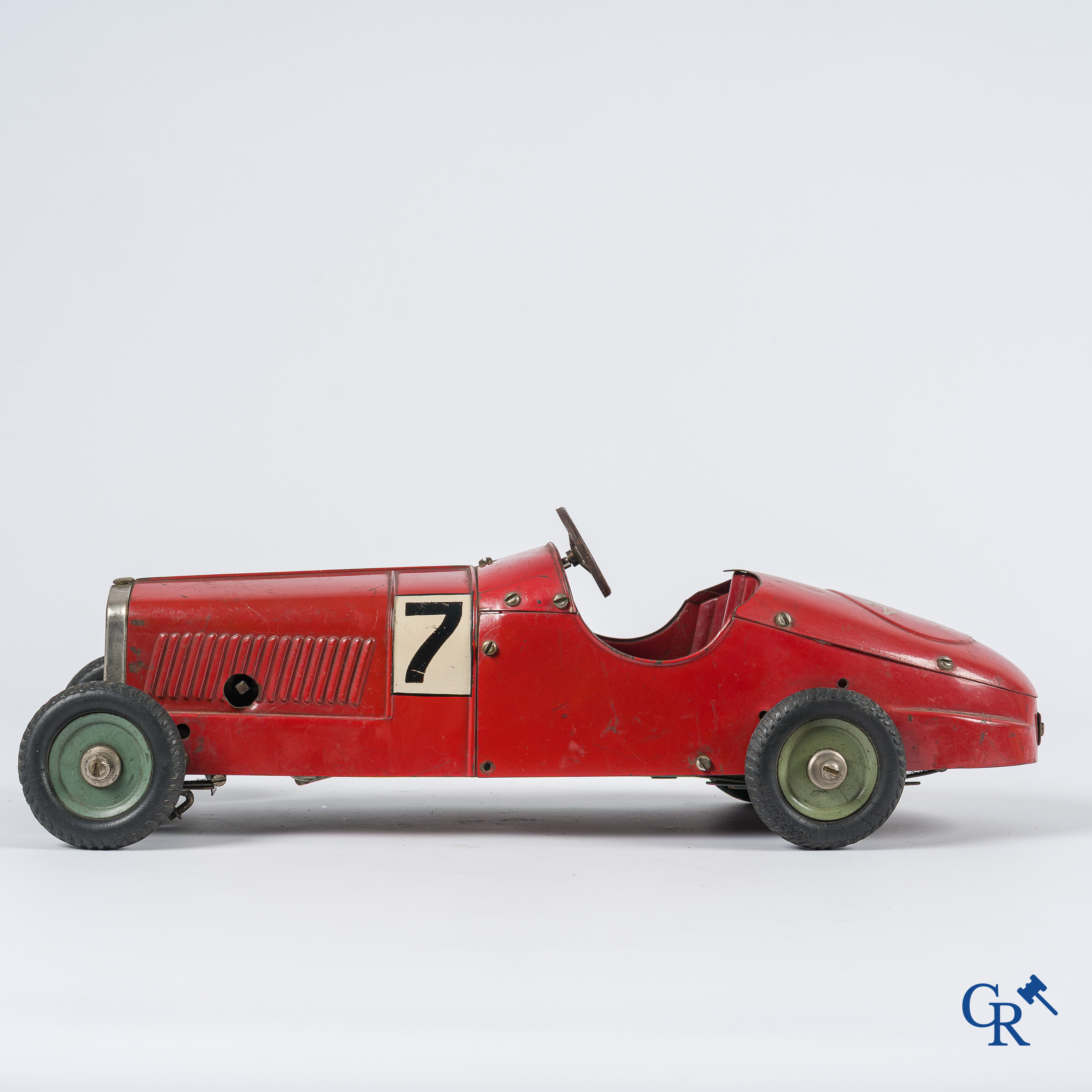 Märklin. Old toys. Original wind-up Mercedes model car in painted tin. 1930's.