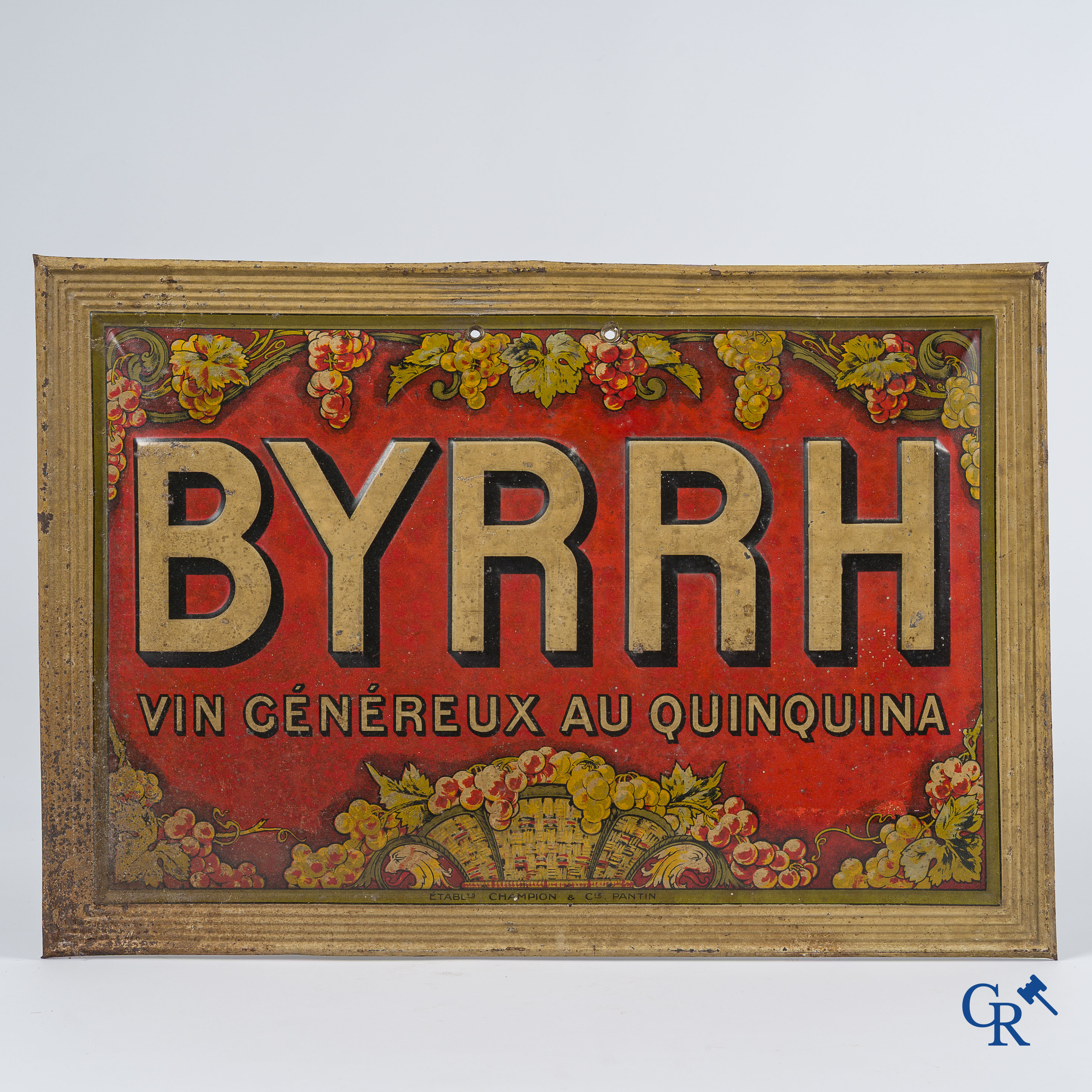 Byrrh, vin généreux au quinquina. Publicity in embossed metal. 1920's-1930's.