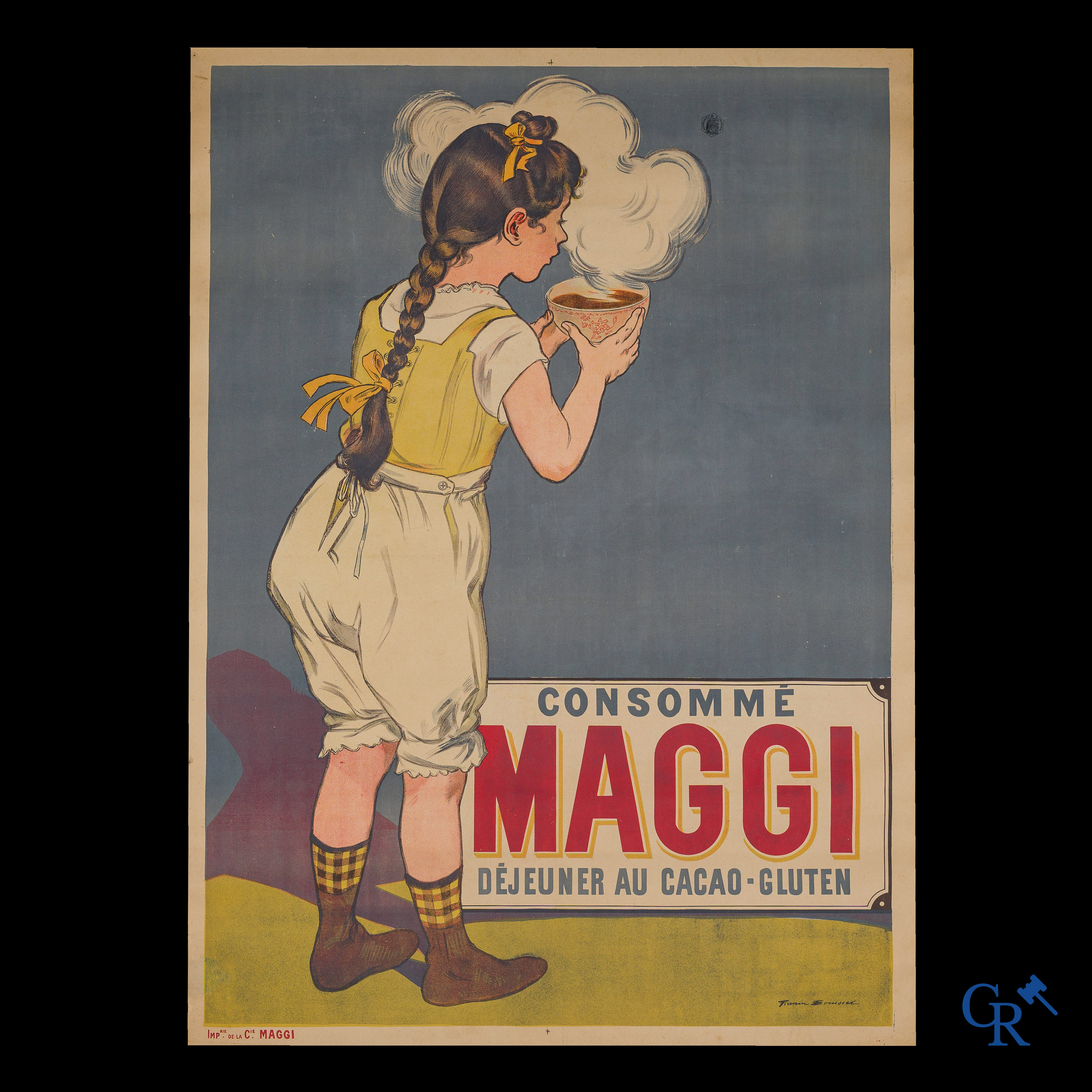Firmin Bouisset (1859-1925) Rare publicity poster for Maggi. Imprimerie de la Cie, Maggi.