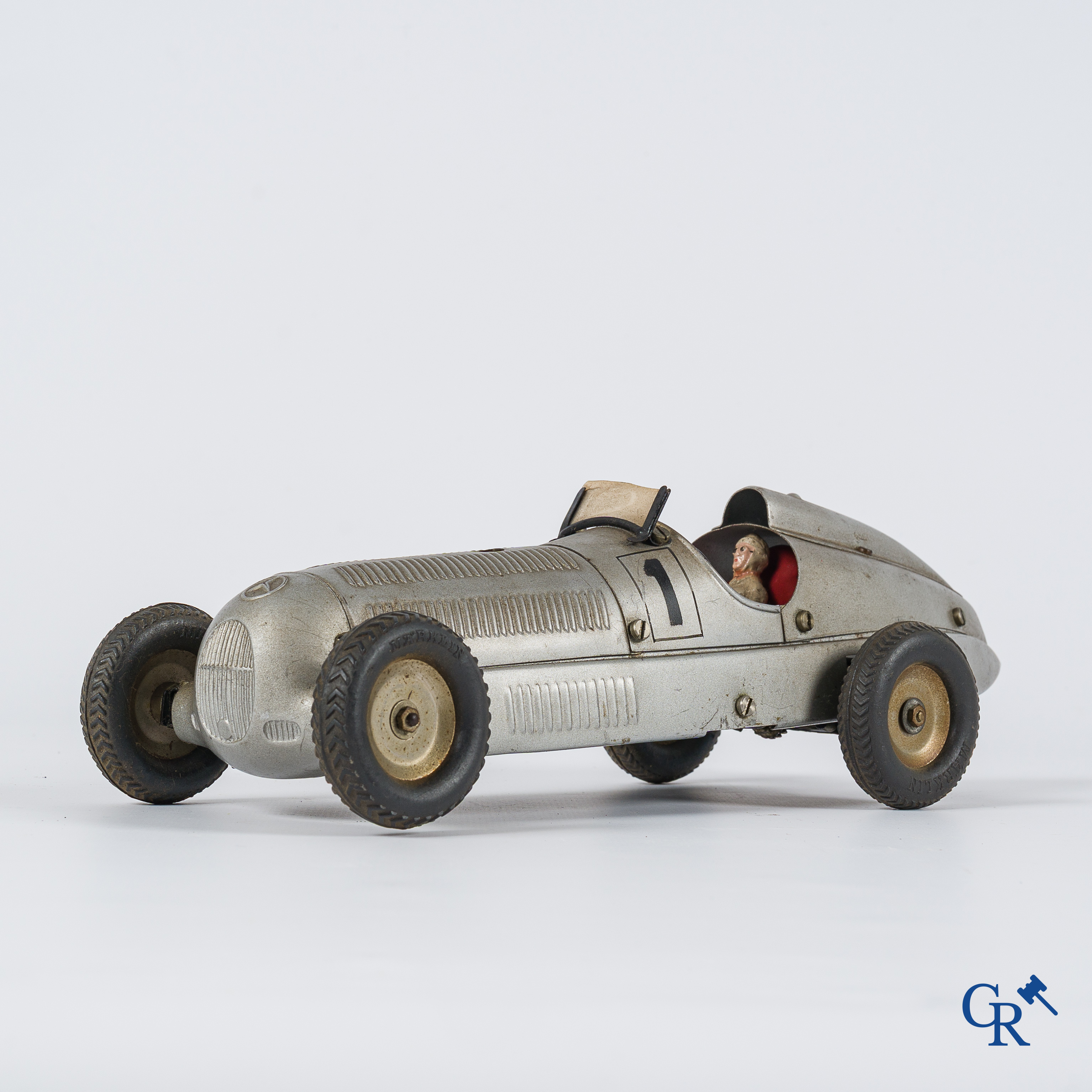 Old toys. Märklin, Mercedes-Benz racing car. Metal with winding mechanism. 1930's.