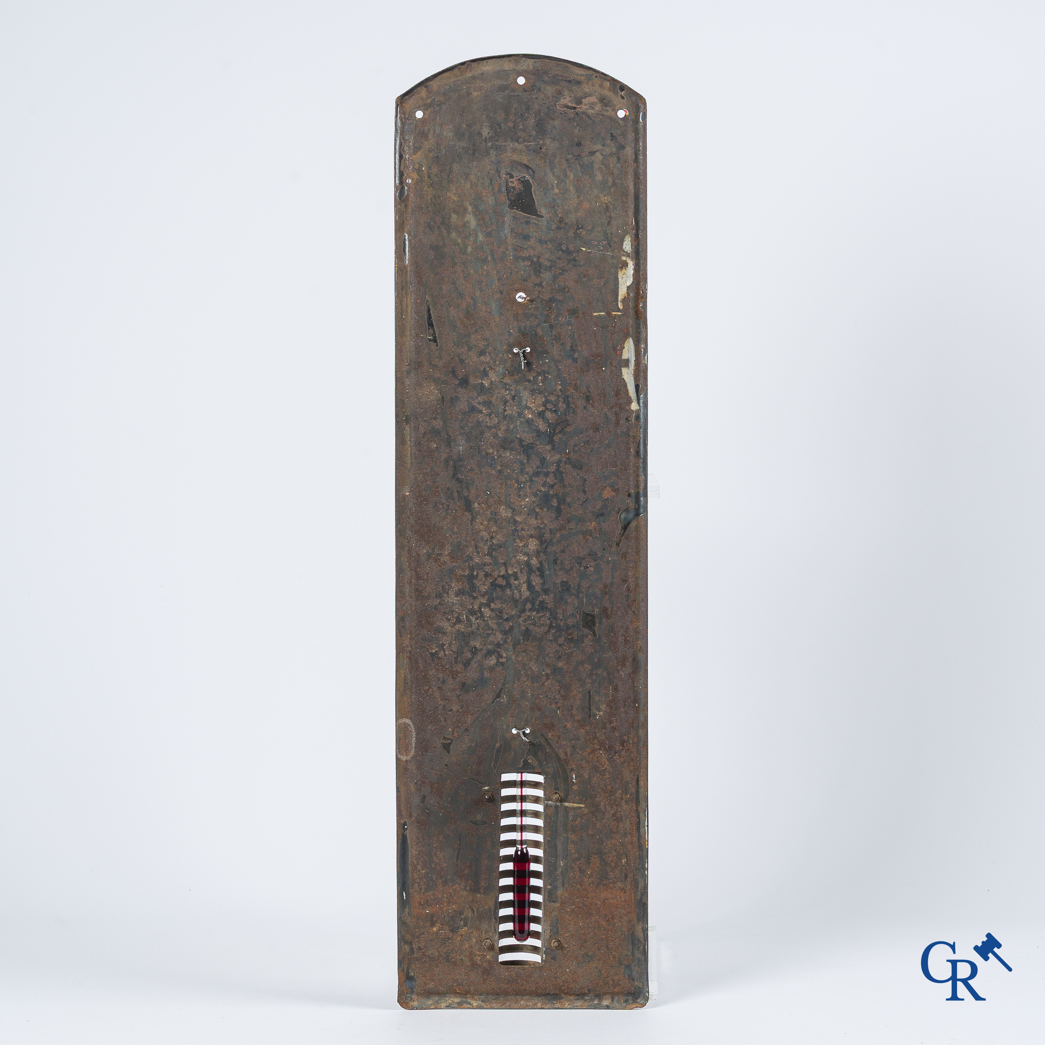 Castrol, Huile pour moteurs. En vente ici. Publicity thermometer for Castrol engine oil. 1920's-1930's.