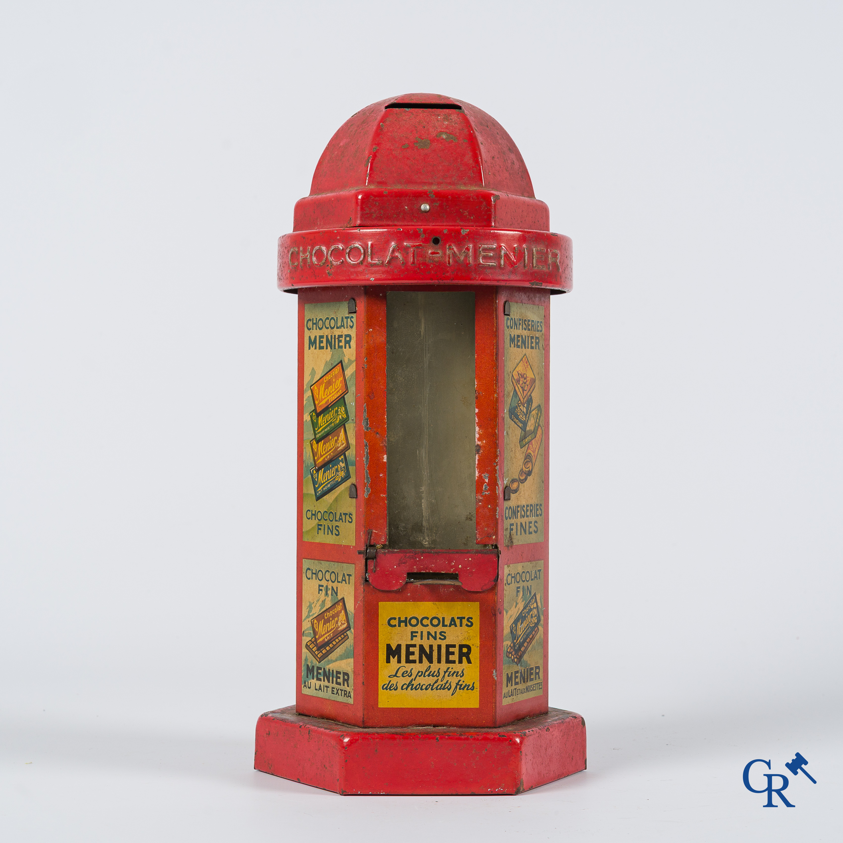 Chocolat Menier. Kiosk-shaped publicity money box for chocolate bars from Menier. 1930's-1940's.