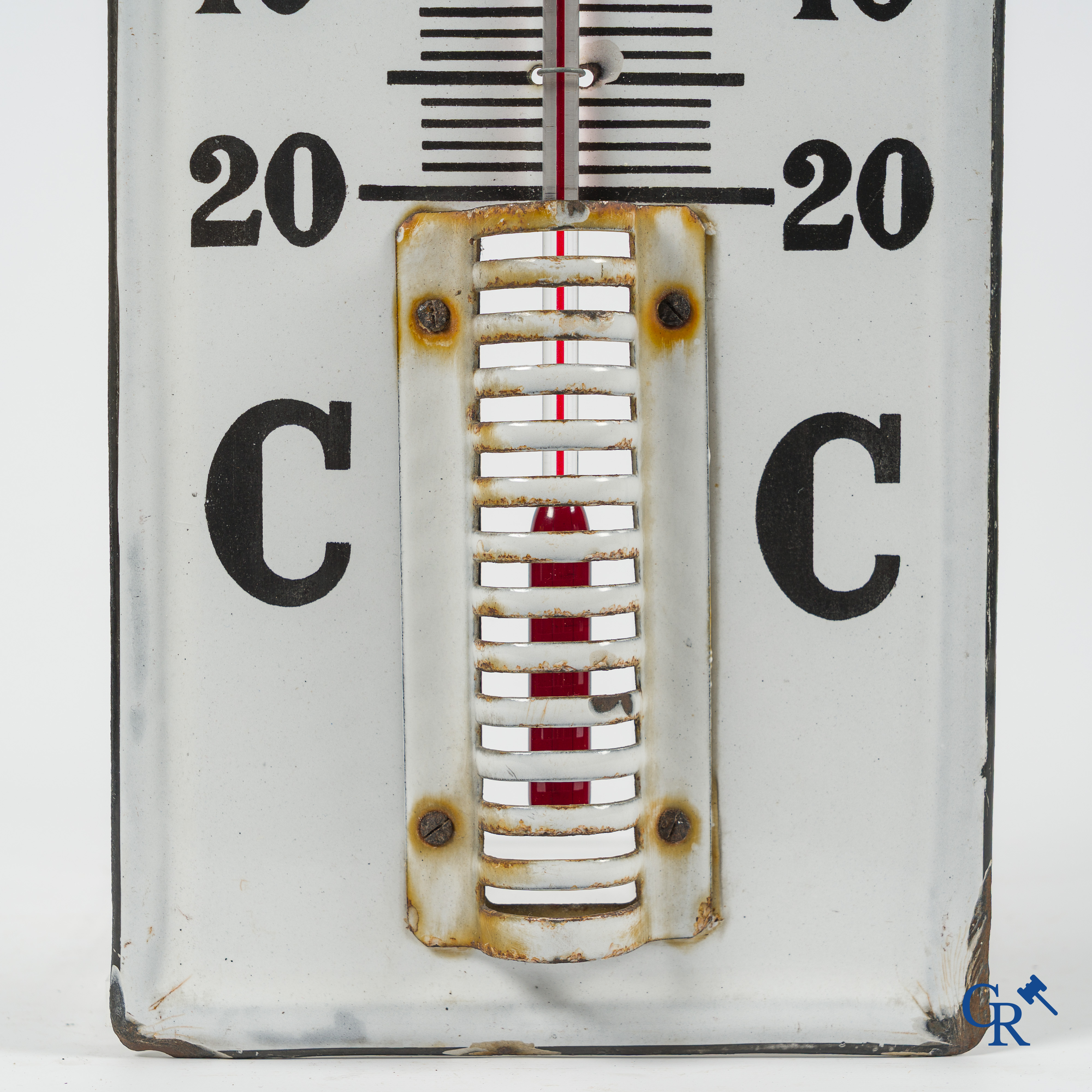 Castrol, Huile pour moteurs. En vente ici. Publicity thermometer for Castrol engine oil. 1920's-1930's.