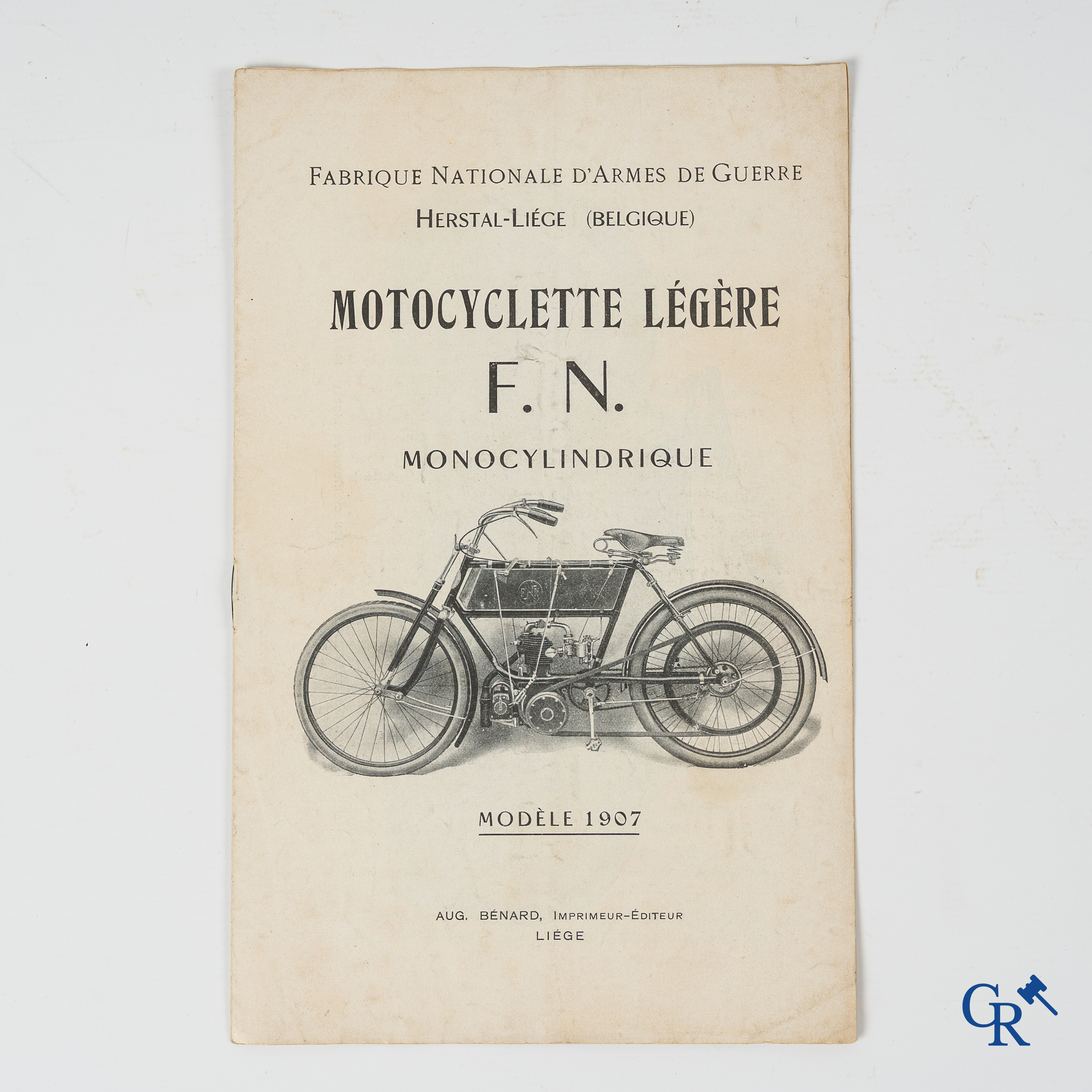 FN. Fabrique Nationale, Liège. Publicity leaflet for the light motorcycles F.N., single-cylinder engine, model 1907.
