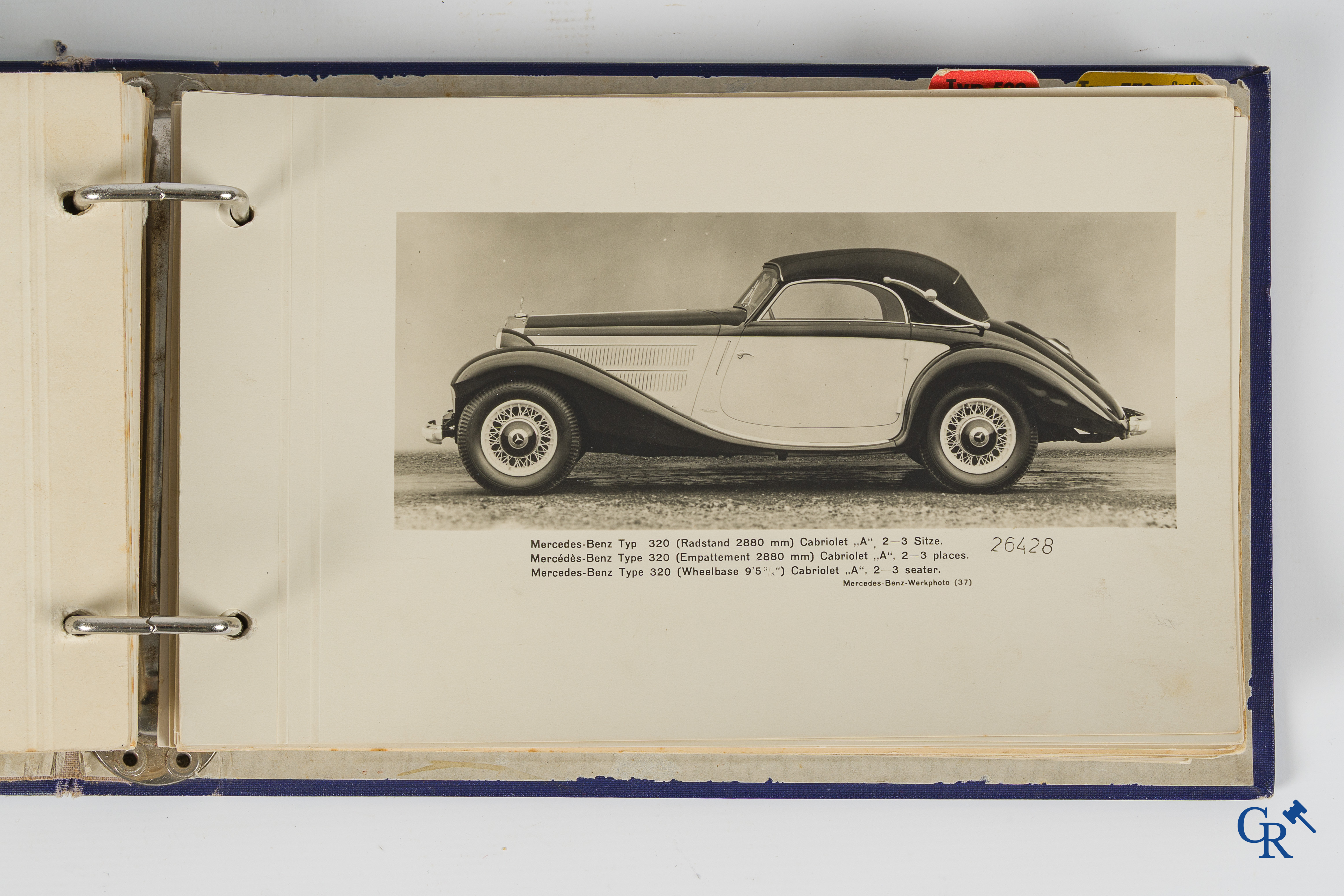 Mercedes-Benz Photodienst. Daimler-Benz A.G. Map with photo collection from 1937. Visual Department, Stuttgart.