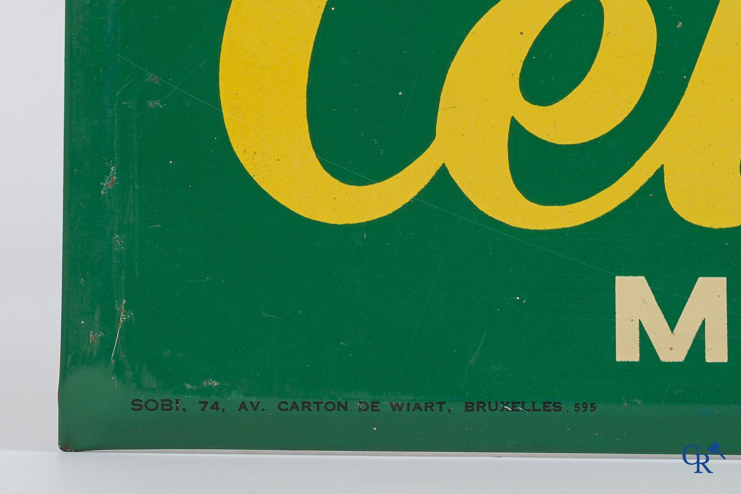 Celta-Pils. Publicity sign in painted metal for the beers of Brewery Meiresonne in Ghent. 1950.